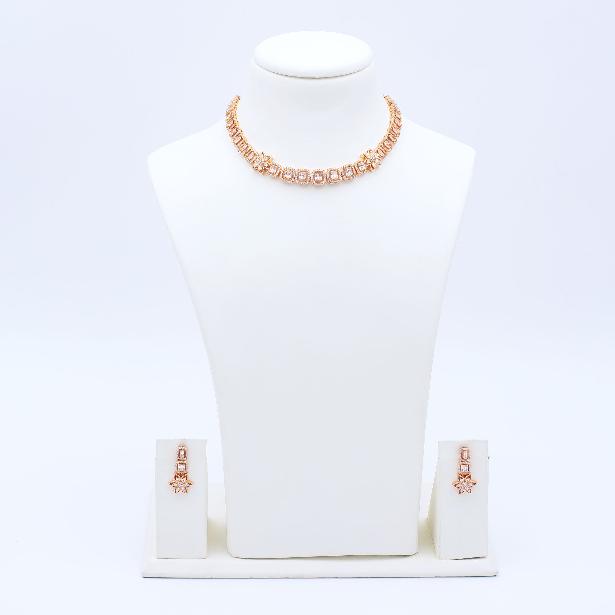 Modern Starbust Rectangular Necklace Set