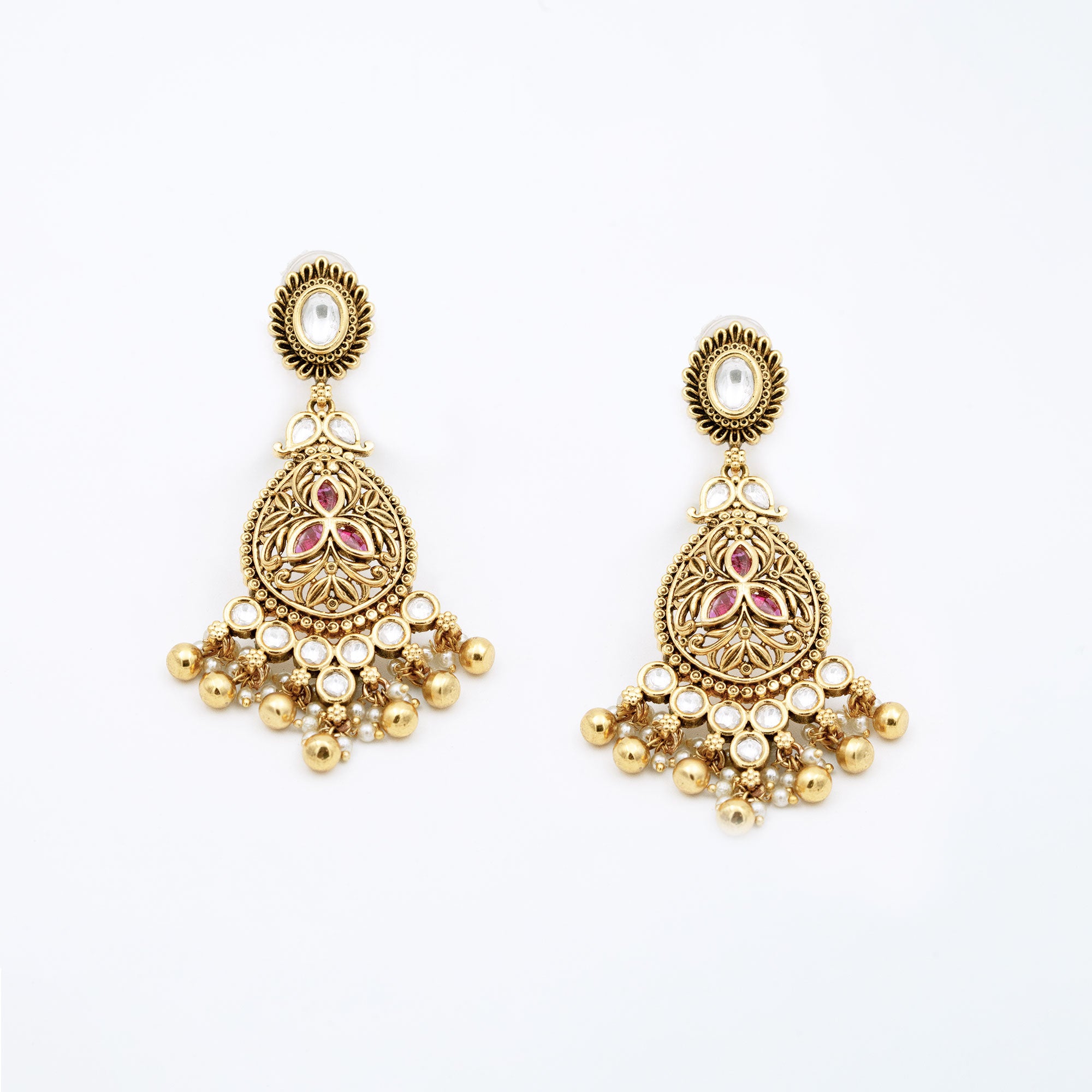 Traditional Round Top Spear Earring Set
