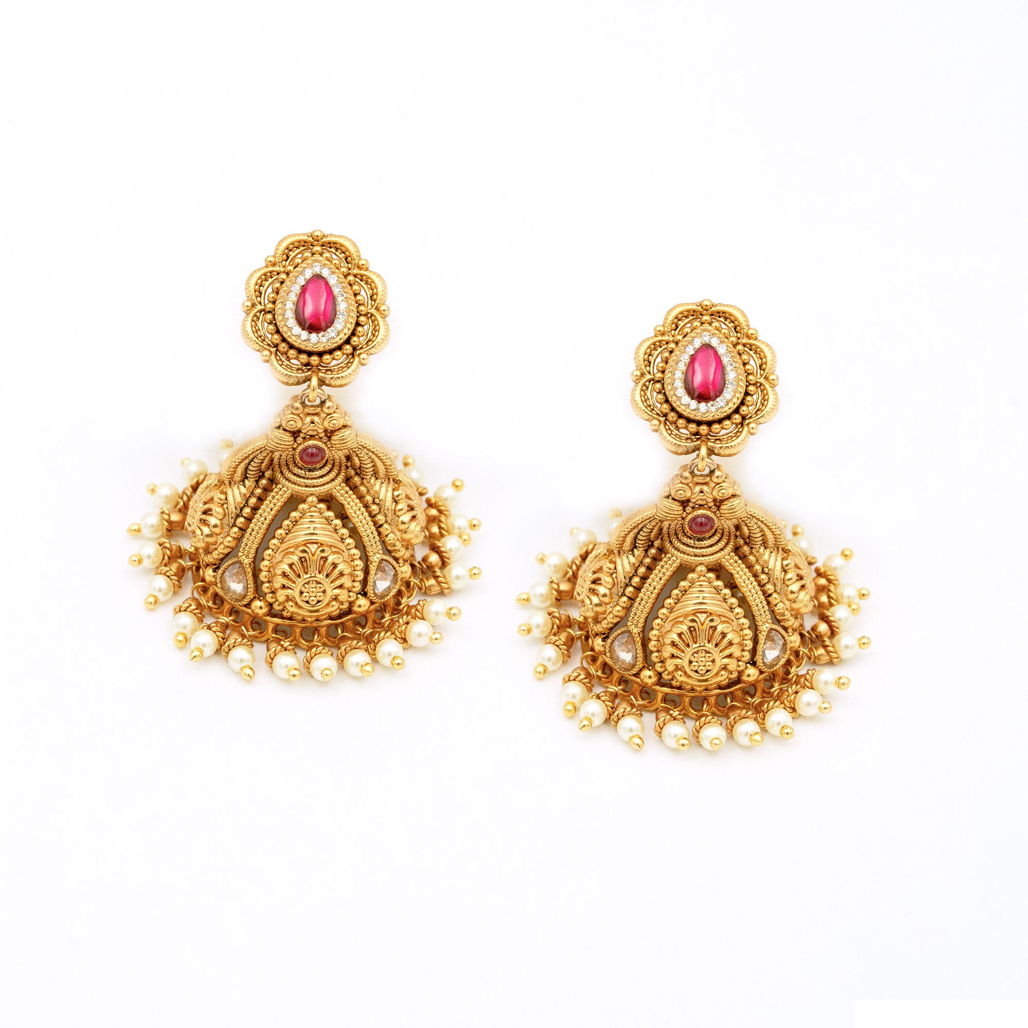 Traditional Floral Spear Earring Set