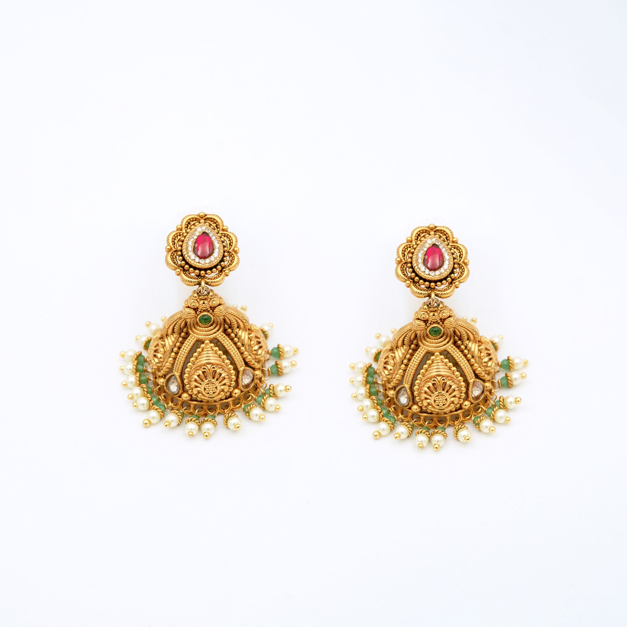 Traditional Floral Spear Earring Set