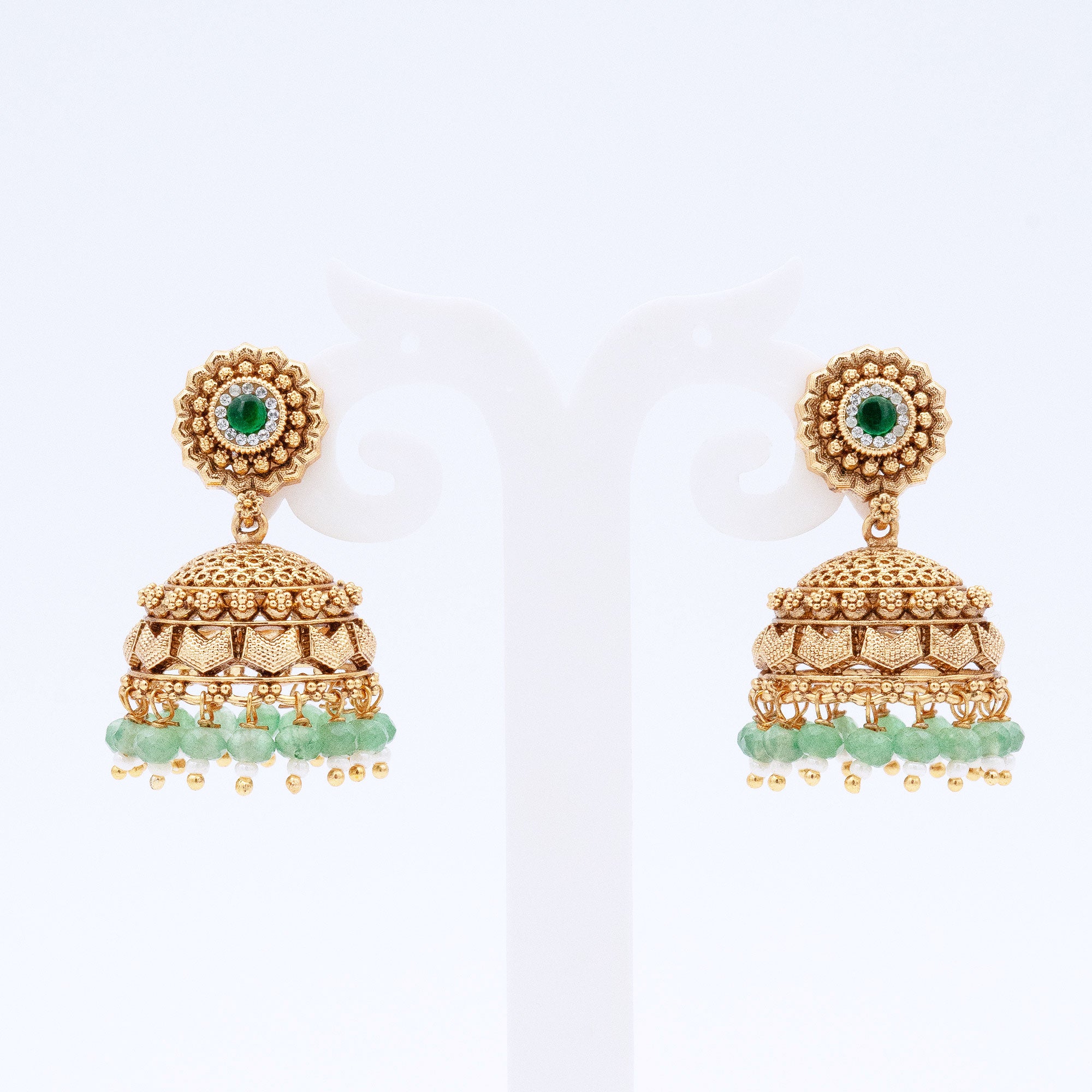 Traditional Round Tiny Floral Earring Set