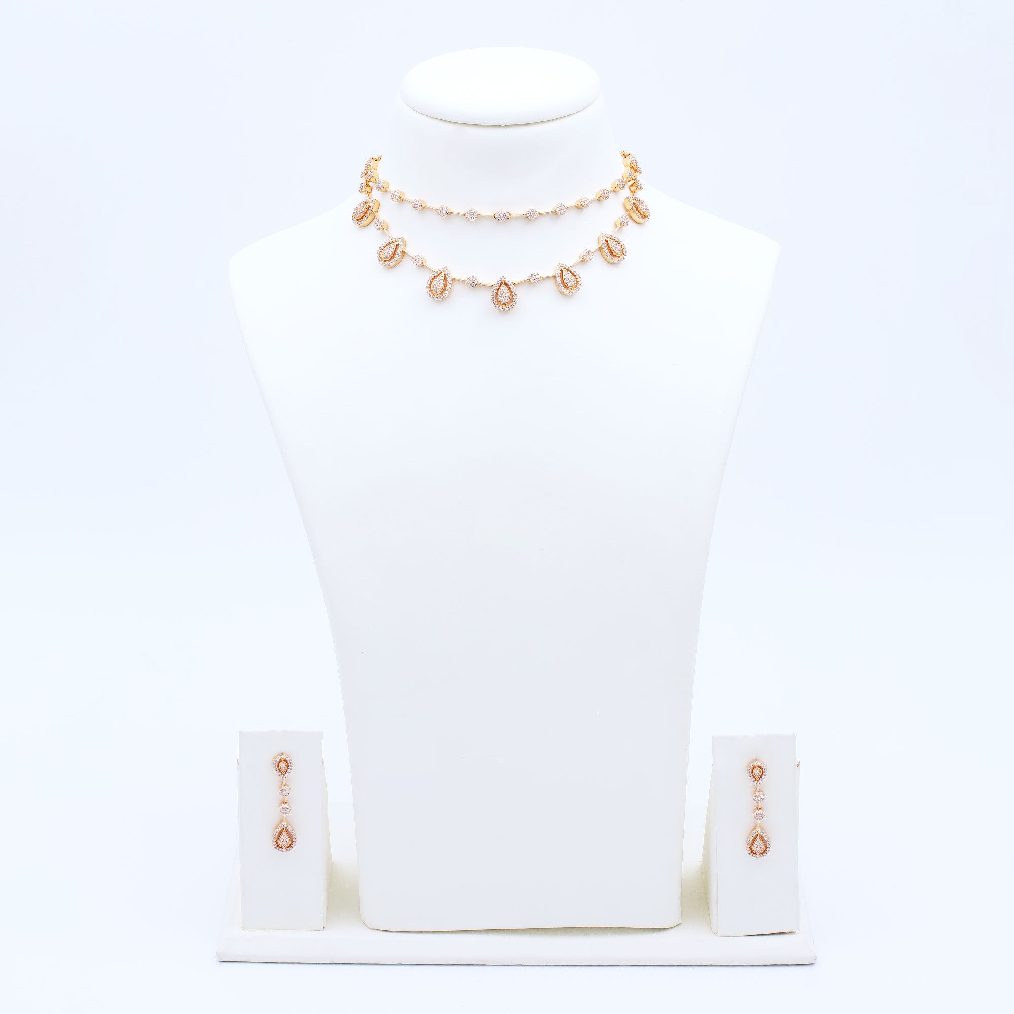 Modern Layered Drop Necklace Set