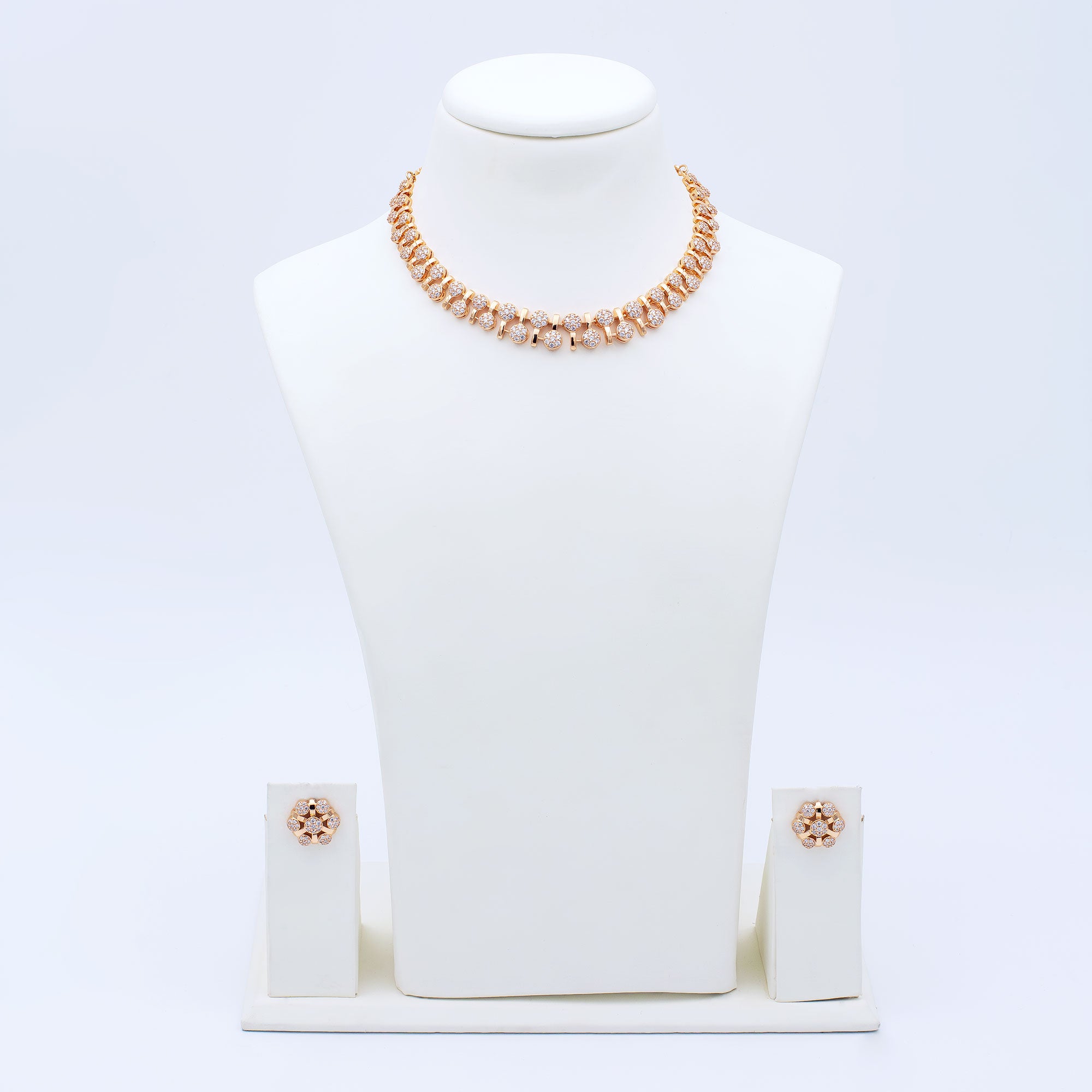 Modern Alternate Round Link Necklace Set