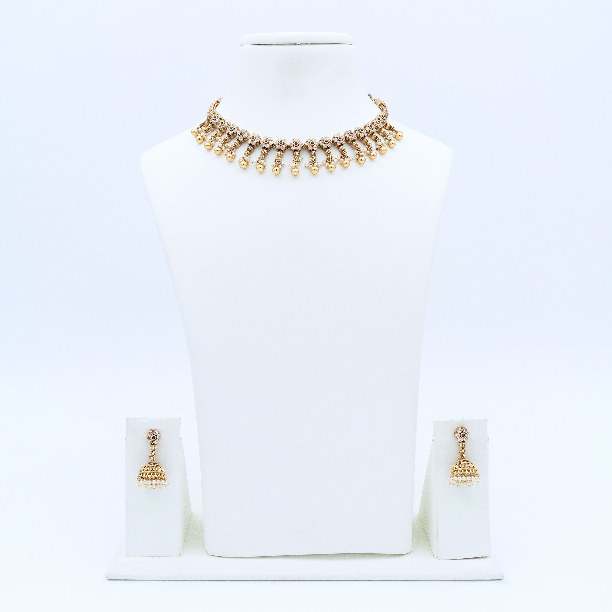 Trendy Linked Floral Necklace Set