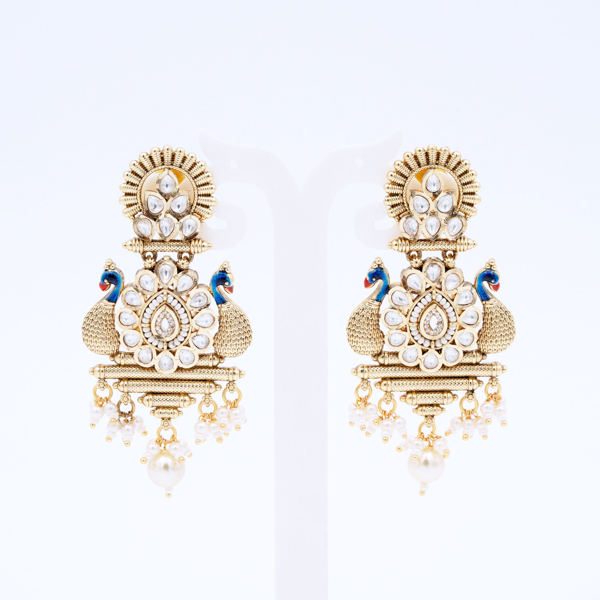 Traditional Dual Peacock Earring Set