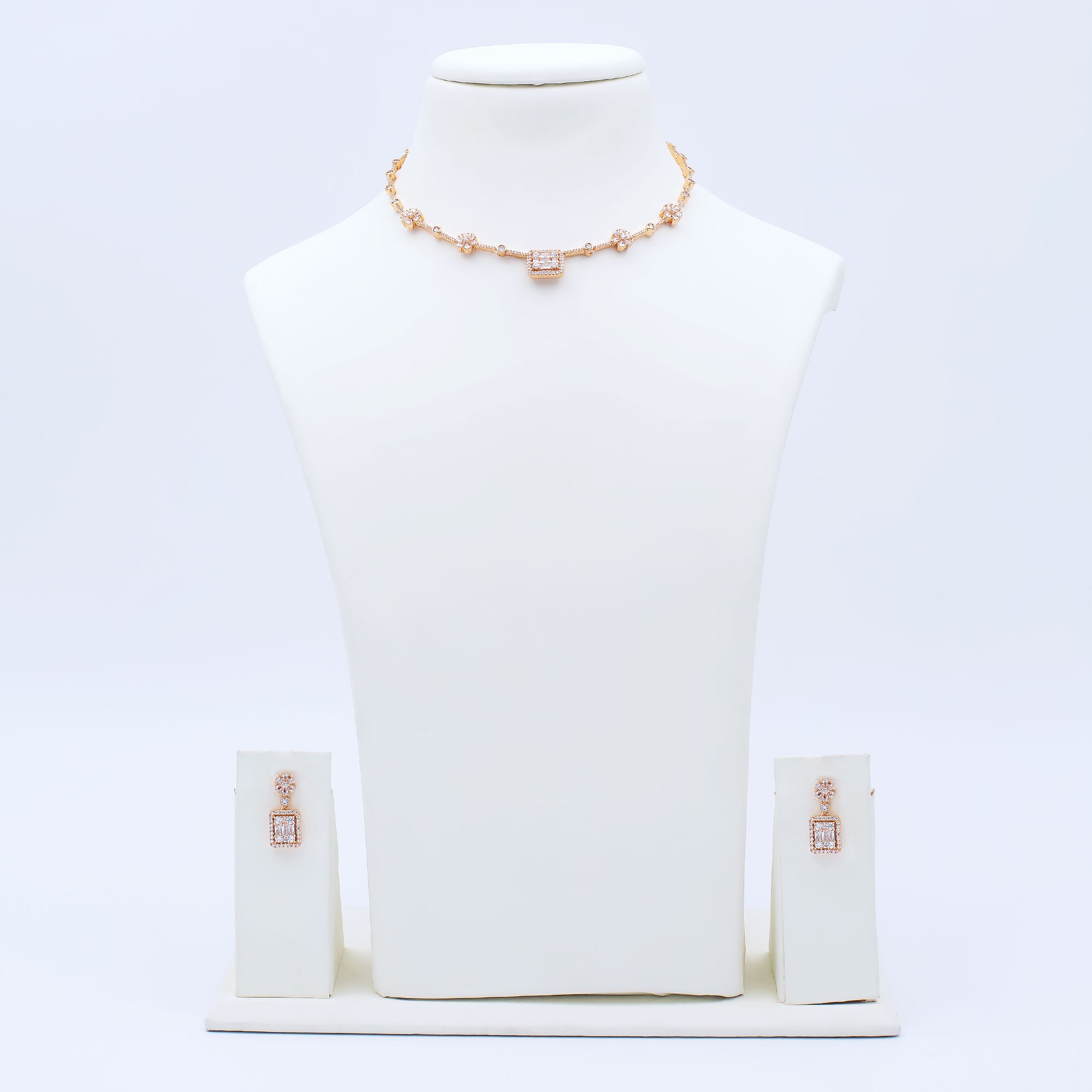 Modern Floral Box Necklace Set