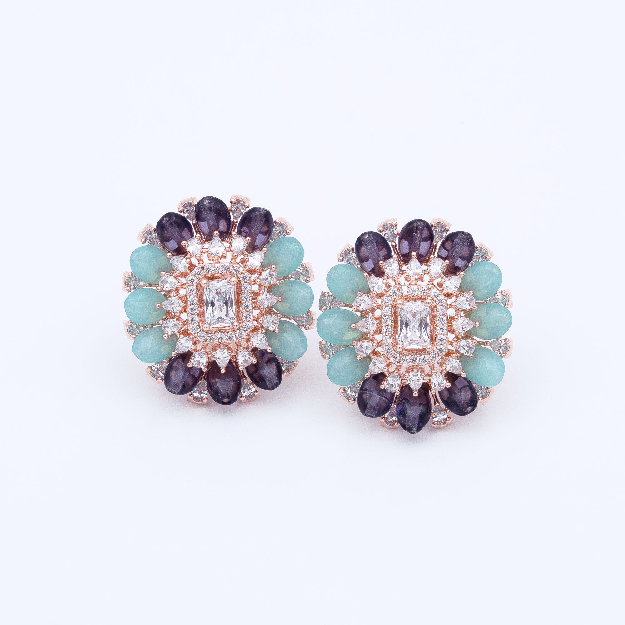 Modern Multicolored Floral Earrings