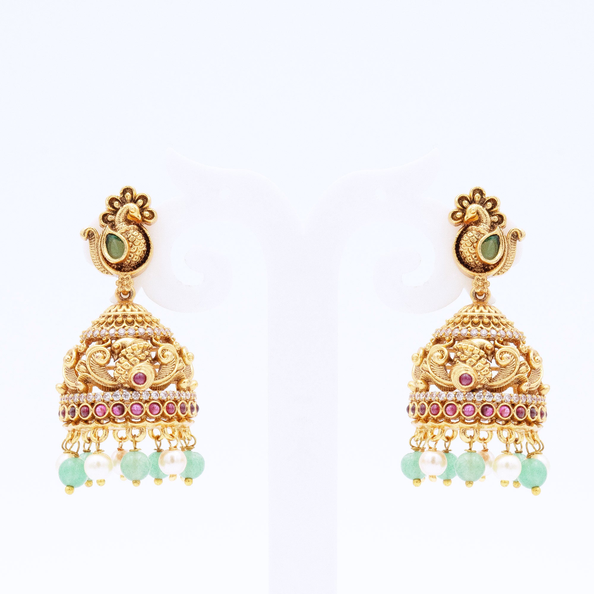 Traditional Peacock Top Earring Set