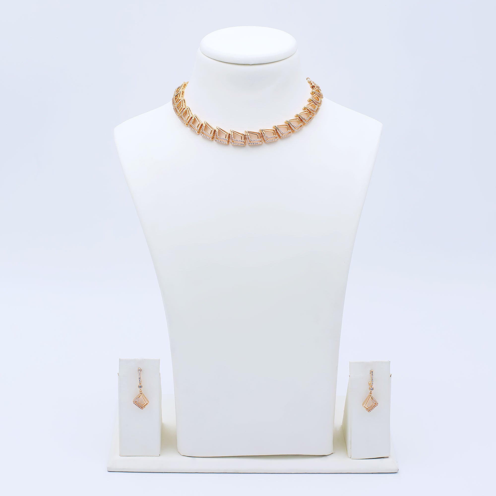 Modern Geometrical Link Necklace Set