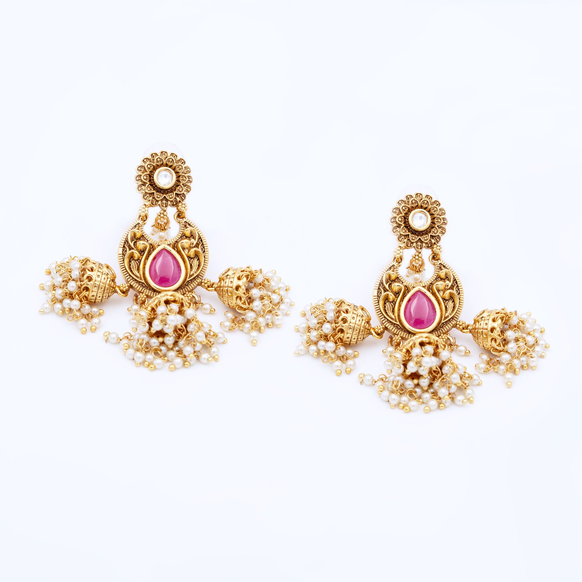 Traditional Round Crescent Jhumkas