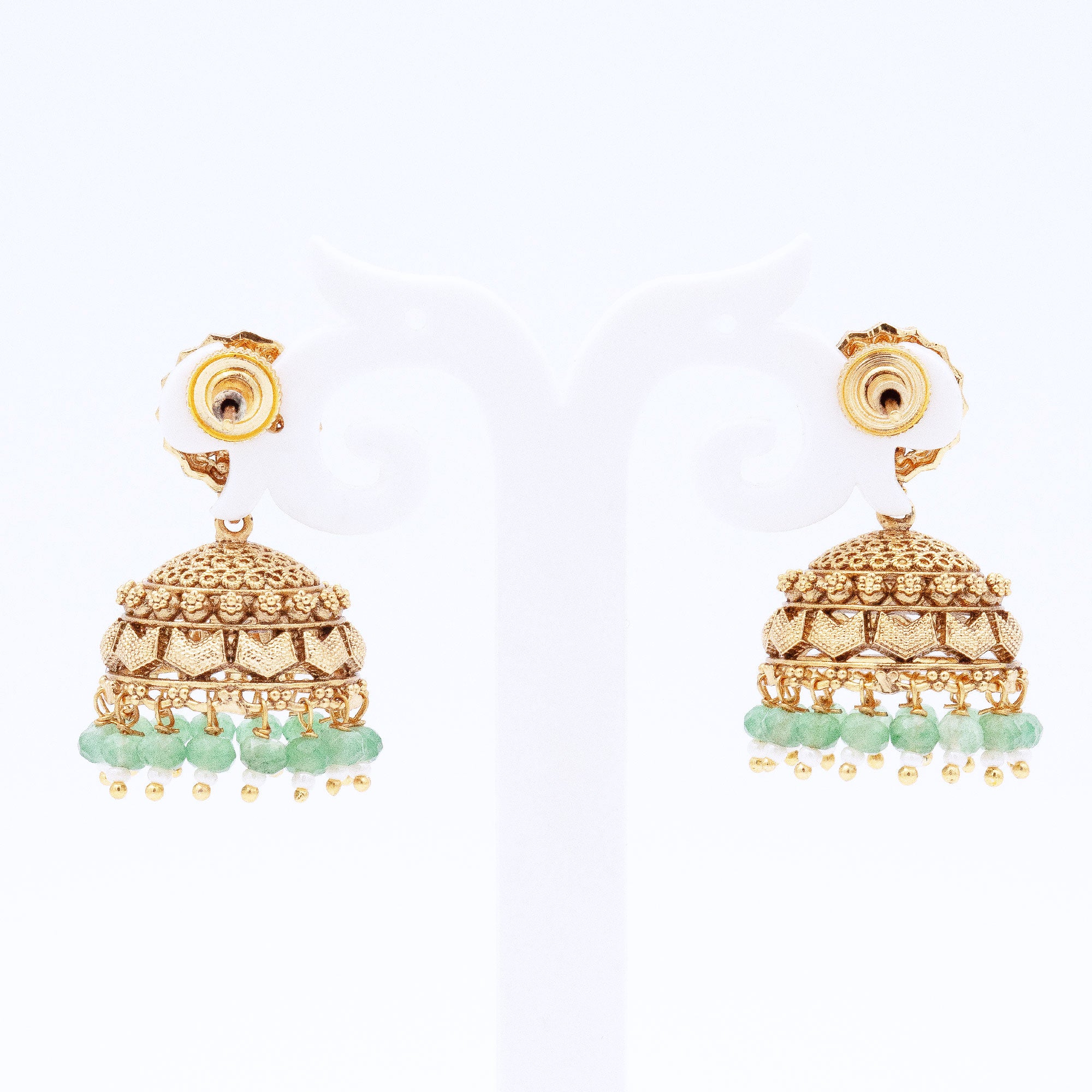 Traditional Round Tiny Floral Earring Set