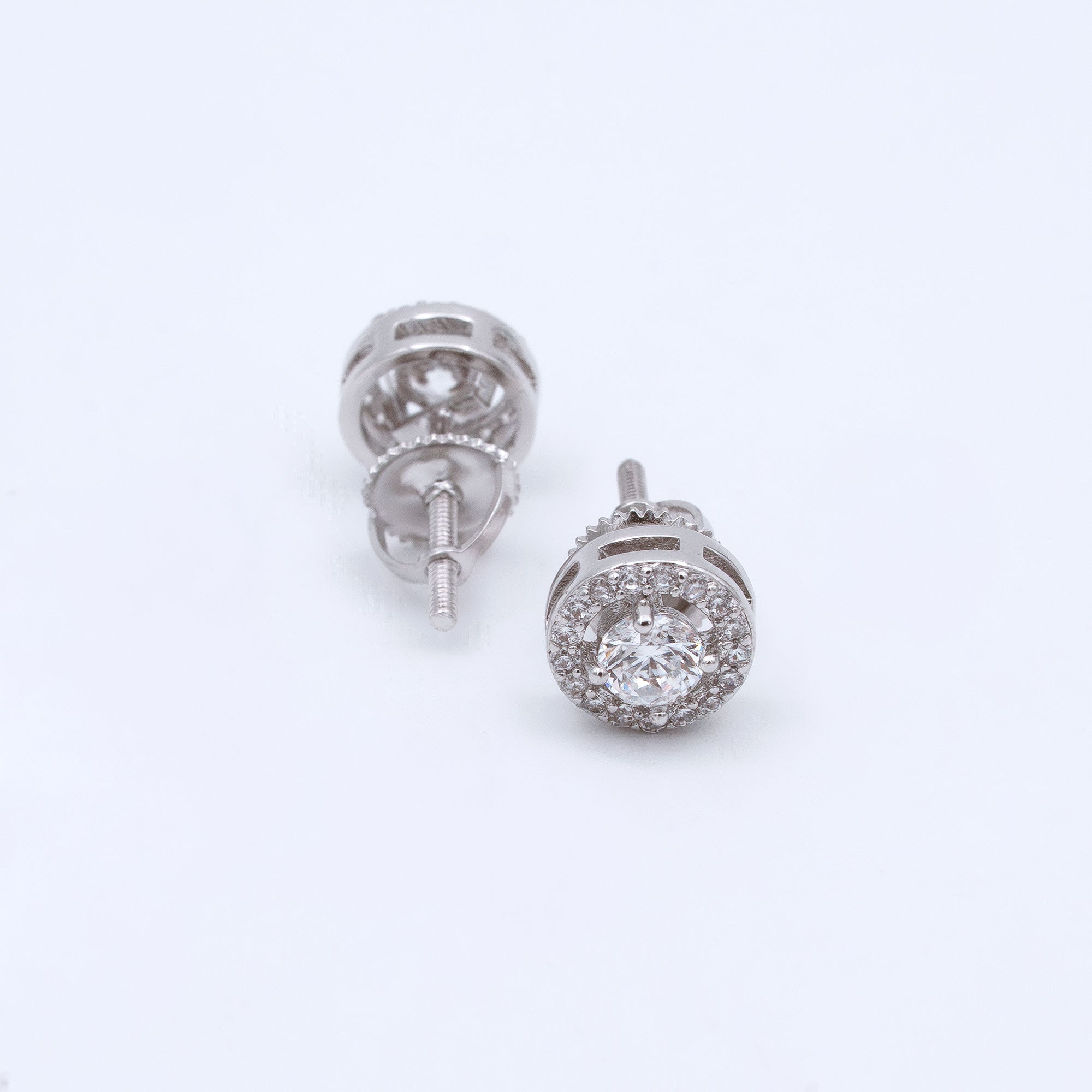 Modern Round Prong Screw Back Tops