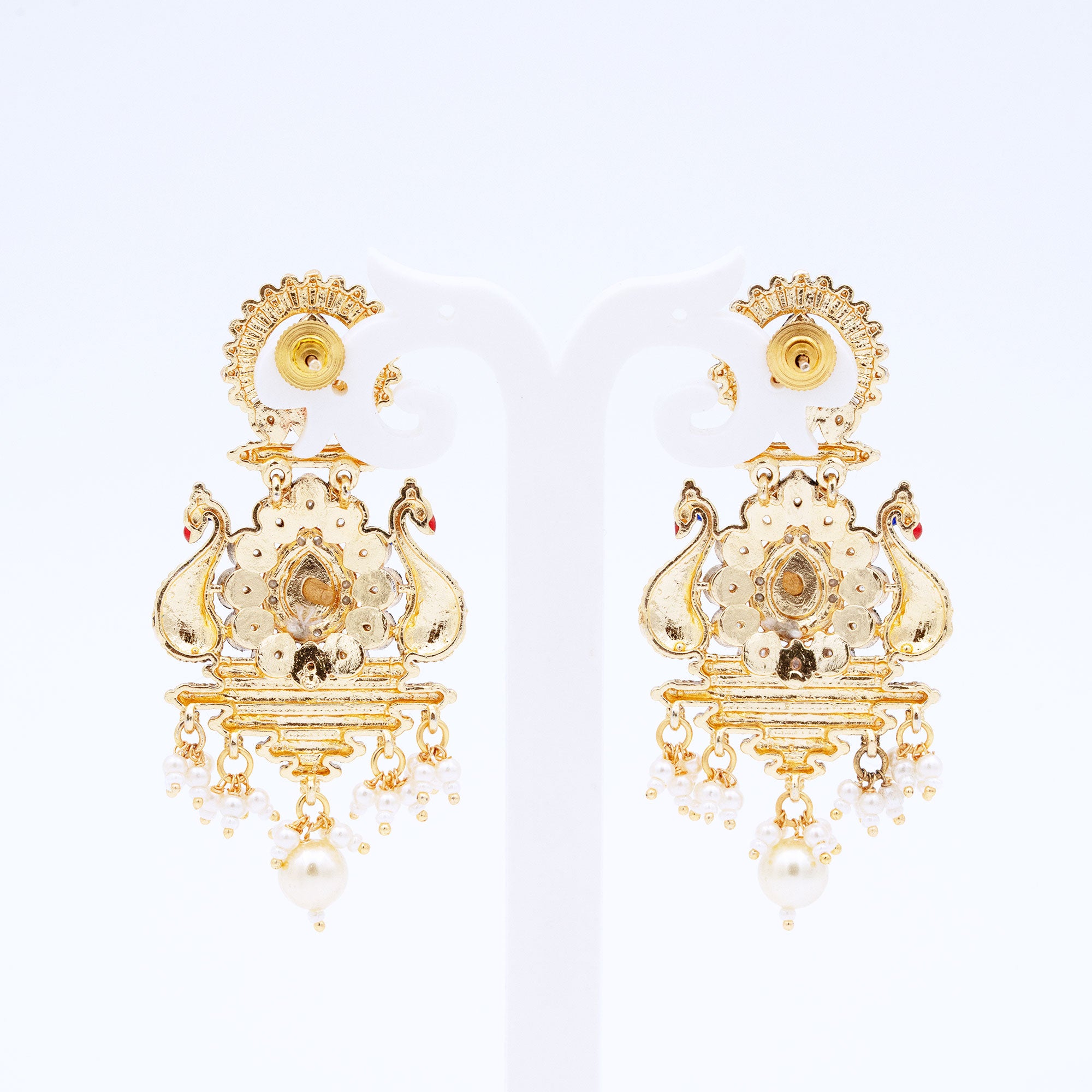 Traditional Dual Peacock Earring Set