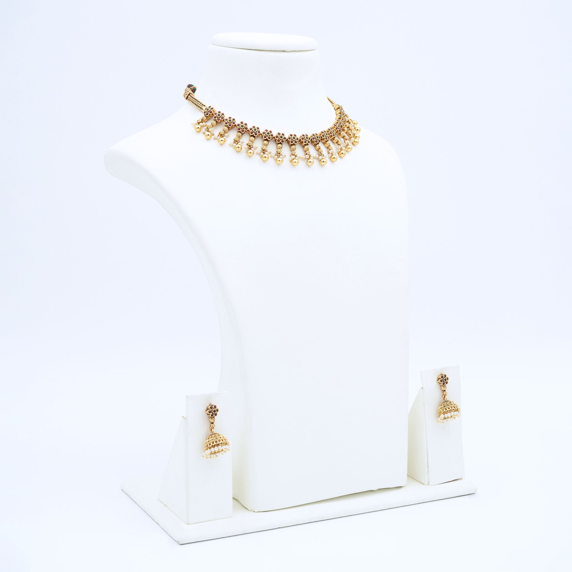 Trendy Linked Floral Necklace Set
