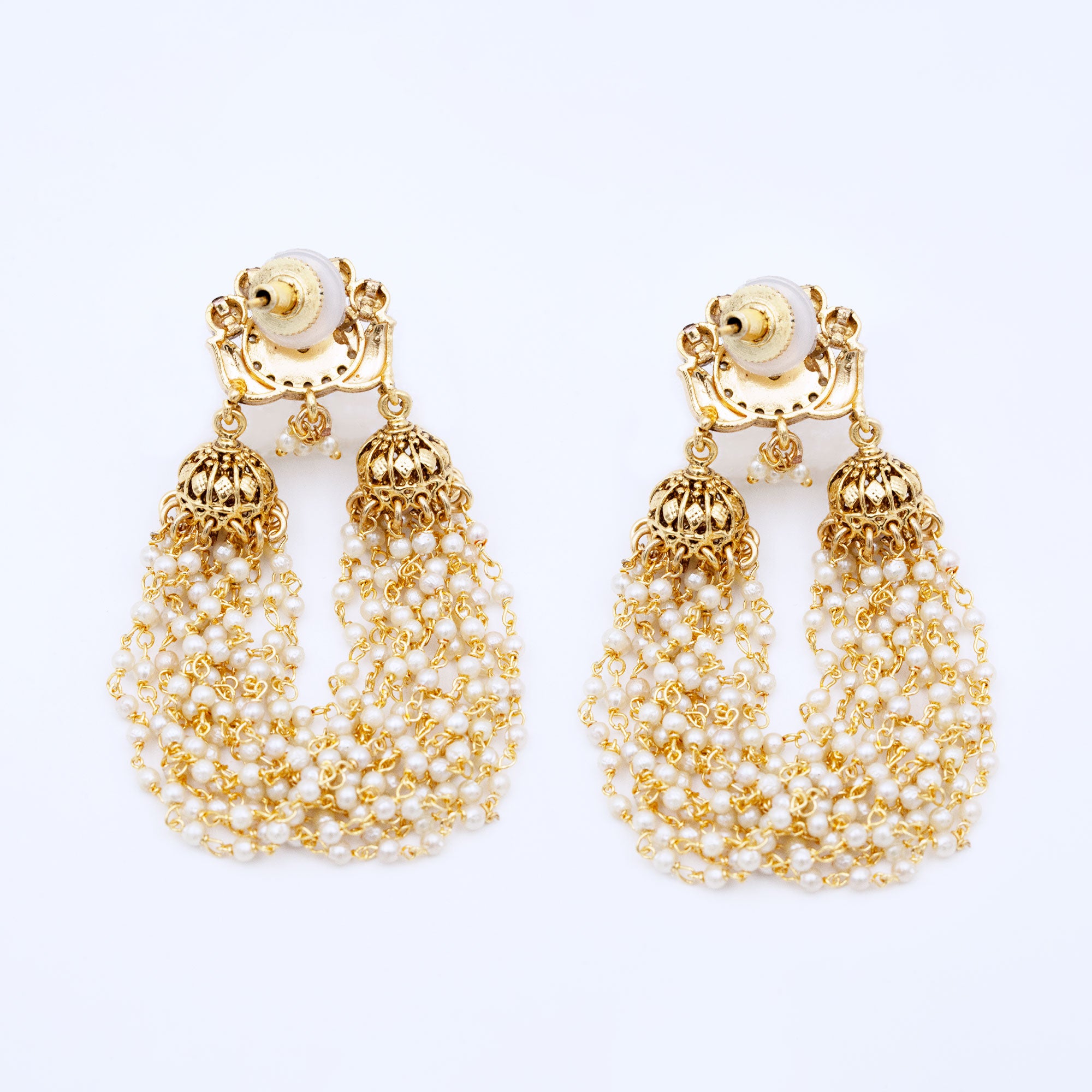 Traditional Layered Crown Earring Set