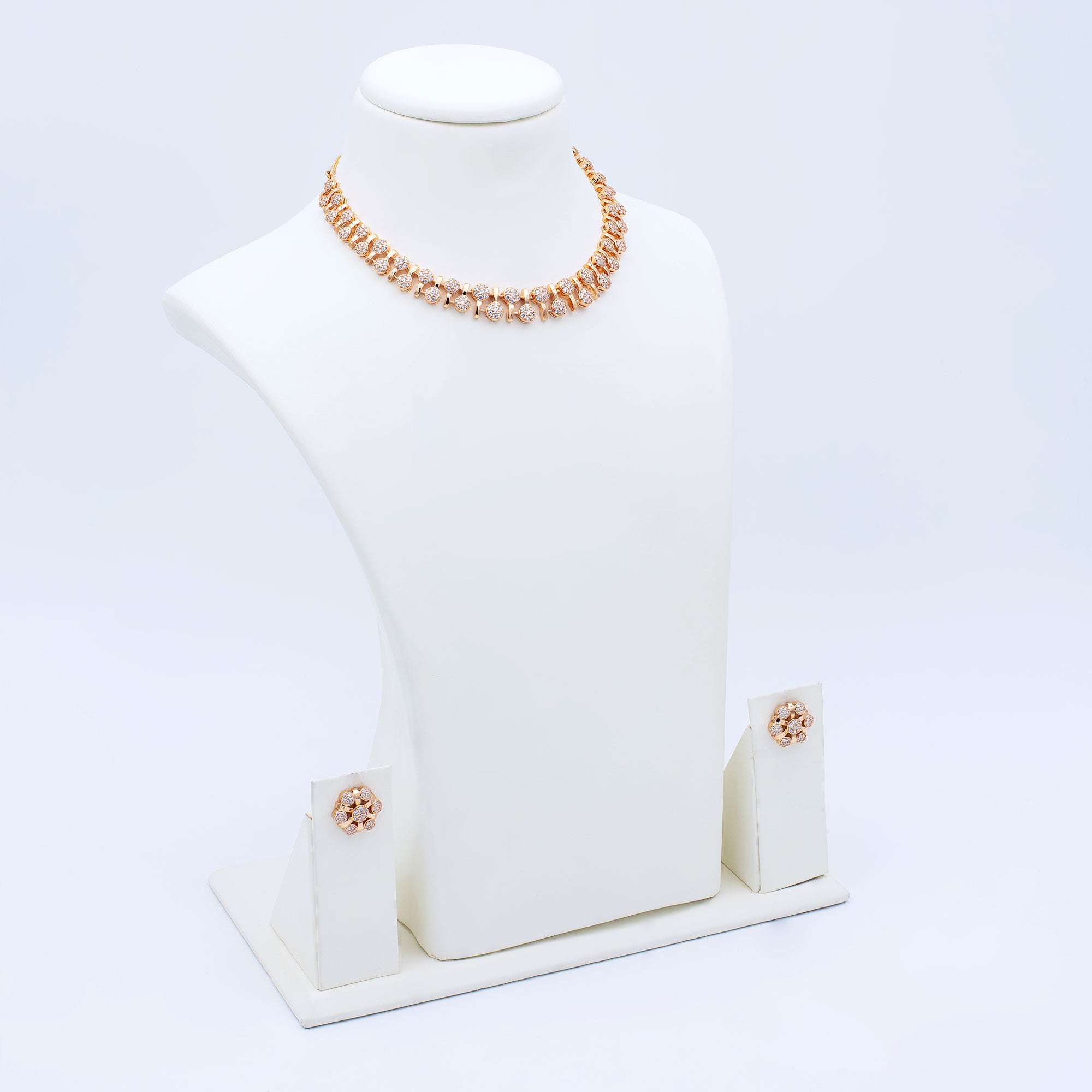Modern Alternate Round Link Necklace Set