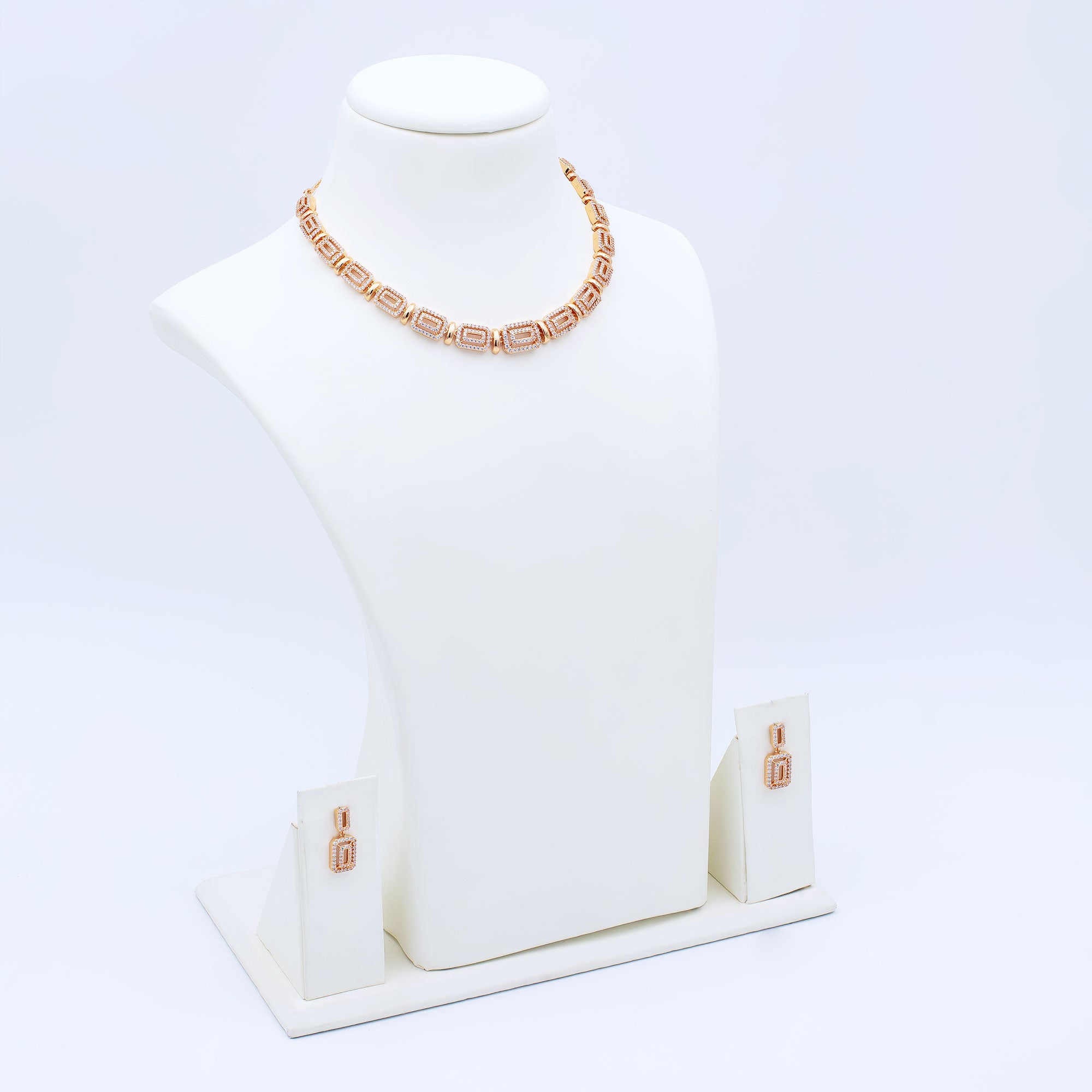 Modern Hollow Box Necklace Set