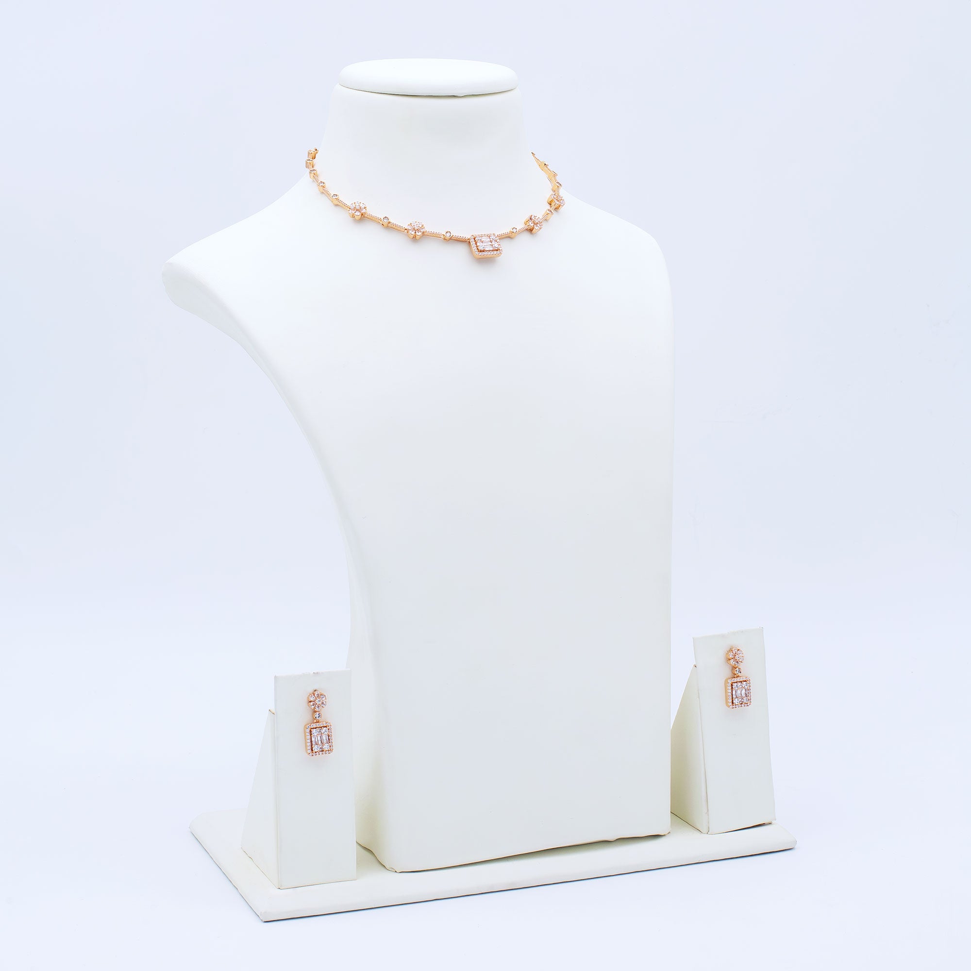 Modern Floral Box Necklace Set