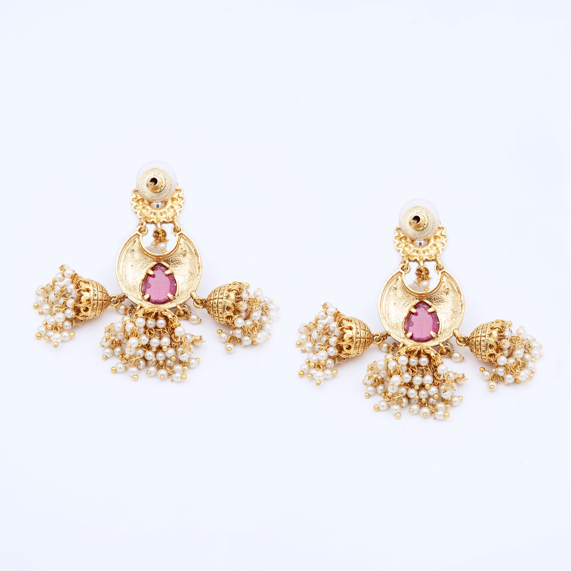 Traditional Round Crescent Jhumkas