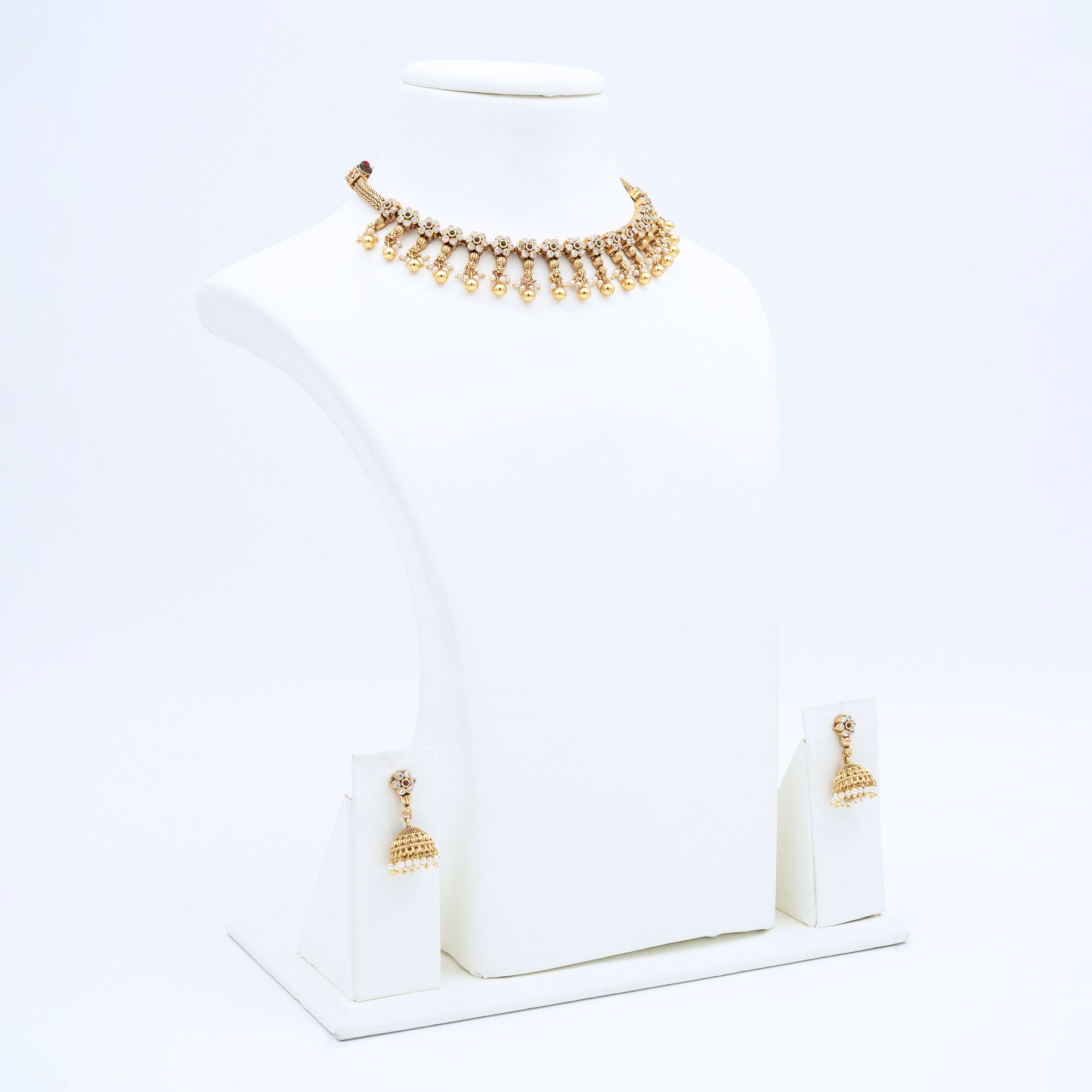 Trendy Linked Floral Necklace Set