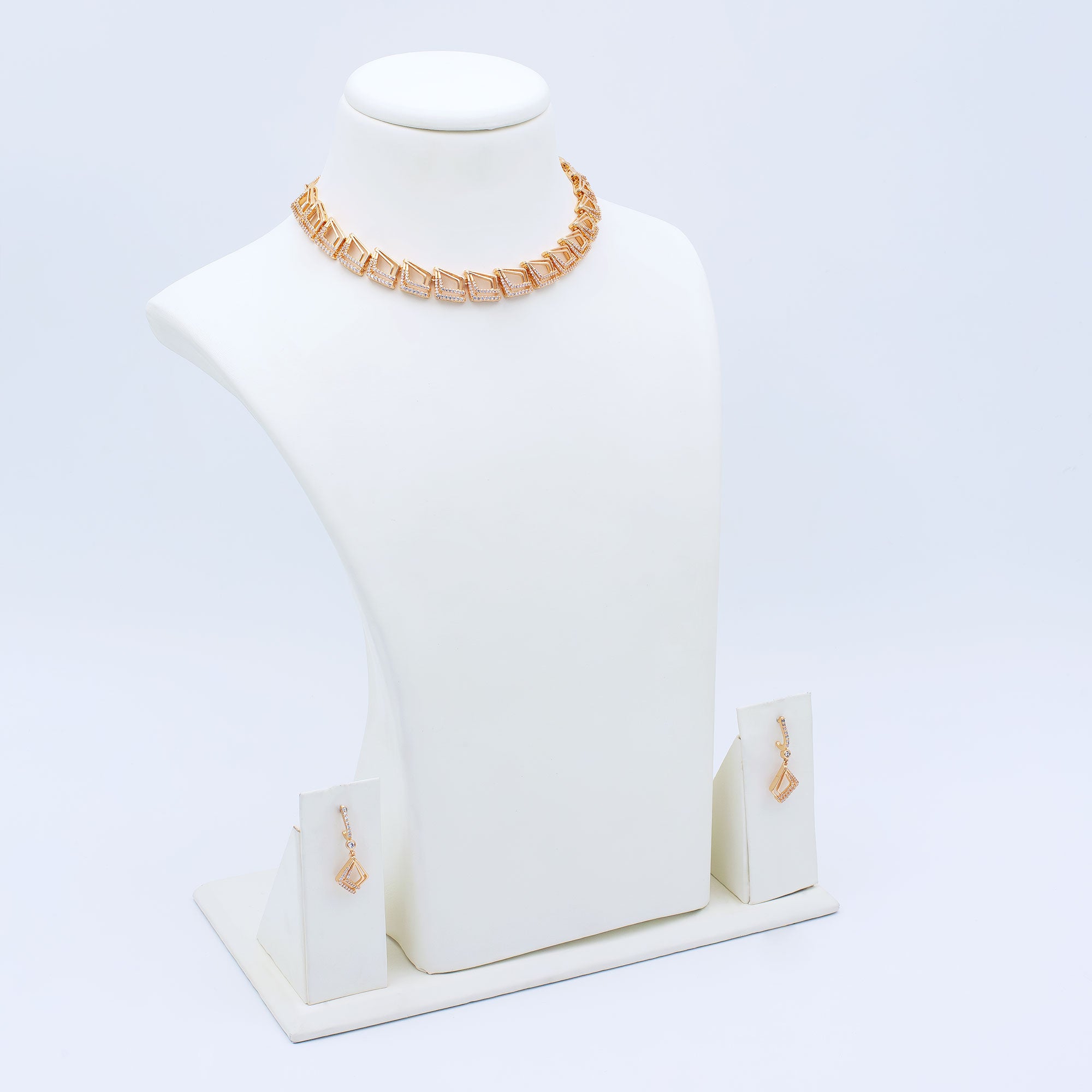 Modern Geometrical Link Necklace Set