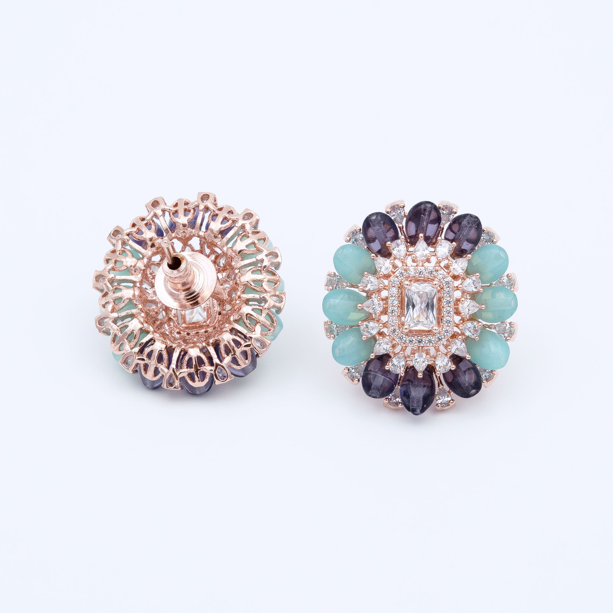 Modern Multicolored Floral Earrings