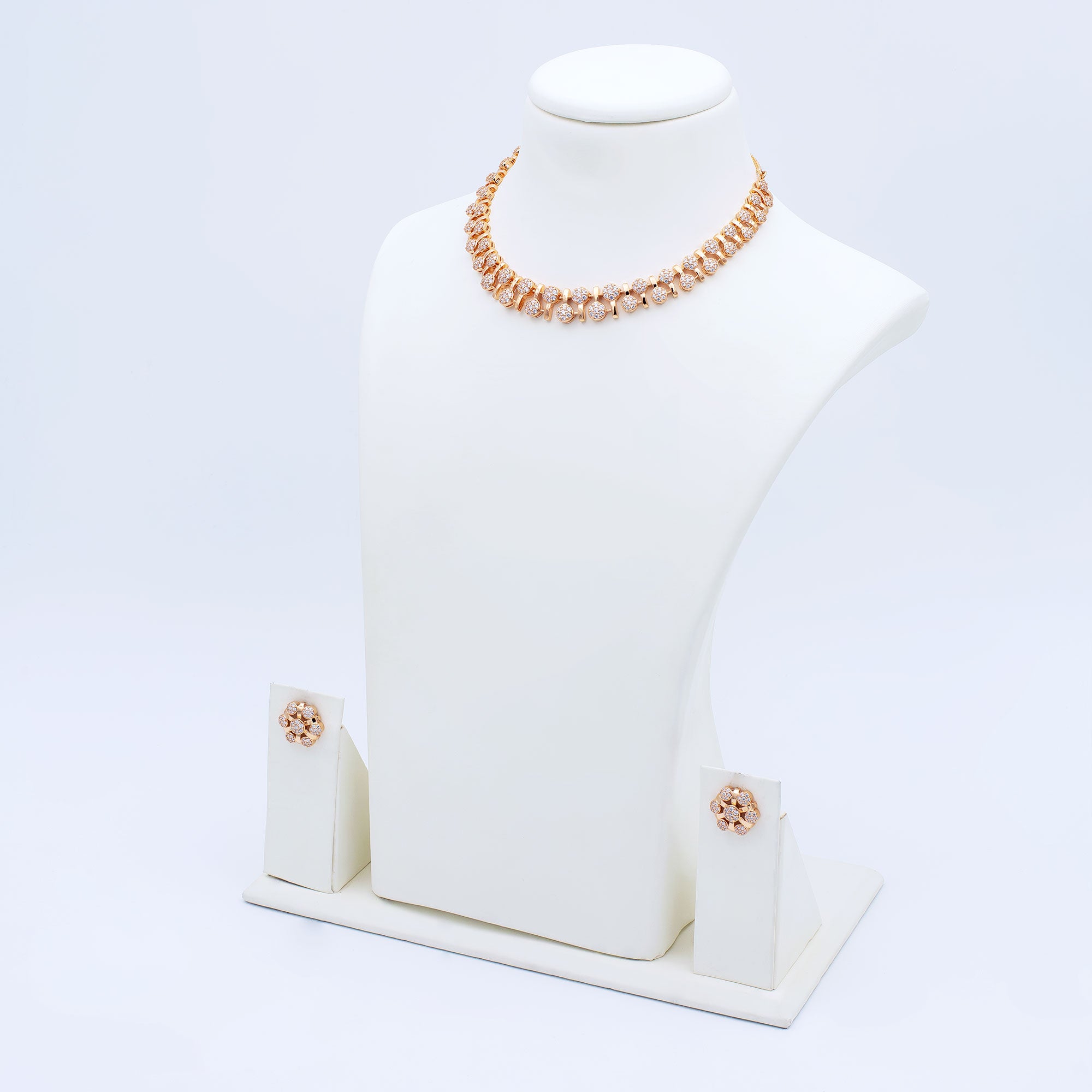 Modern Alternate Round Link Necklace Set