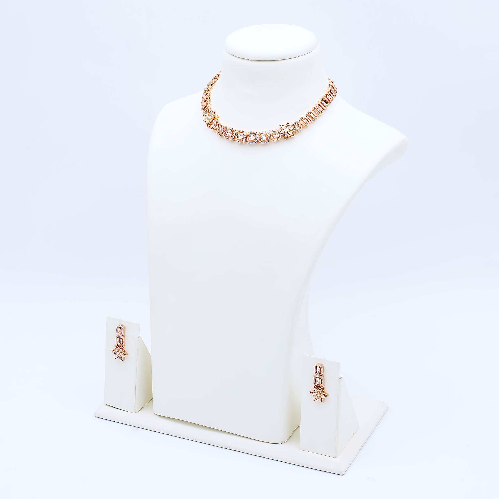 Modern Starbust Rectangular Necklace Set