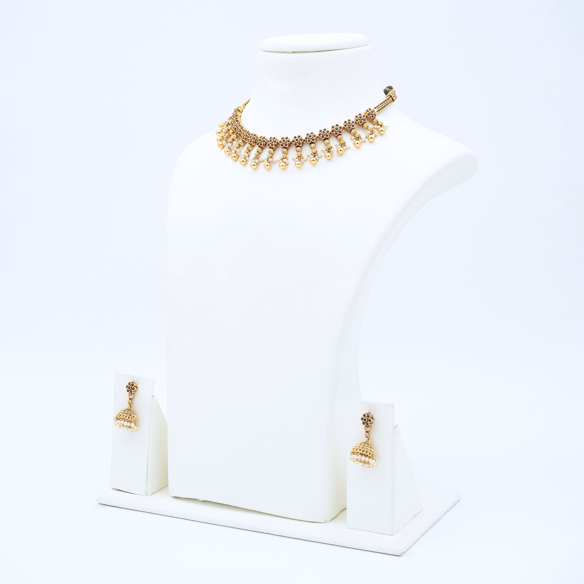 Trendy Linked Floral Necklace Set