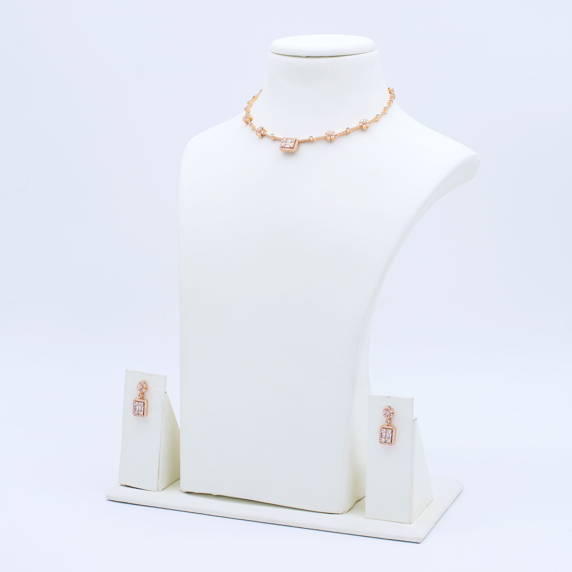 Modern Floral Box Necklace Set