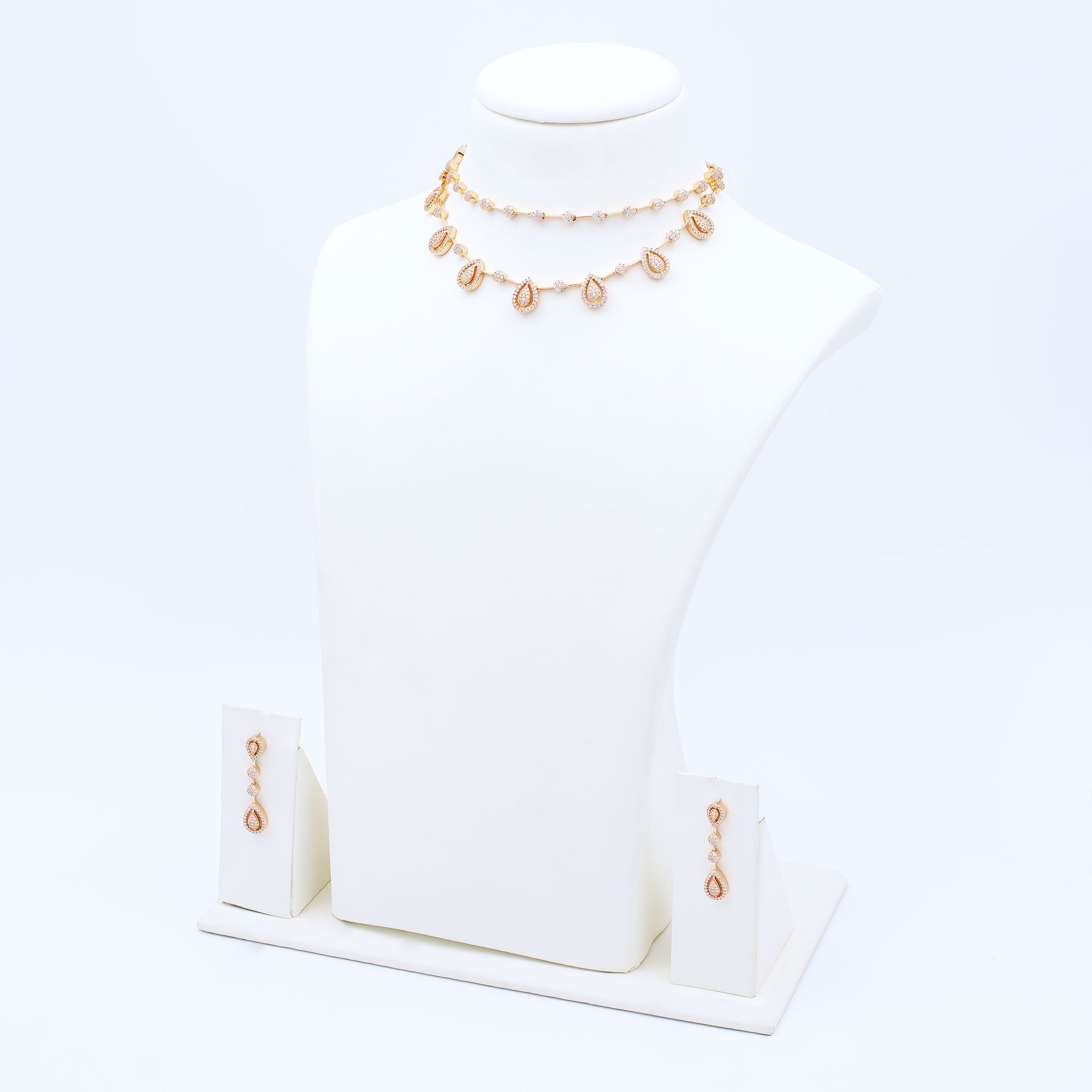 Modern Layered Drop Necklace Set