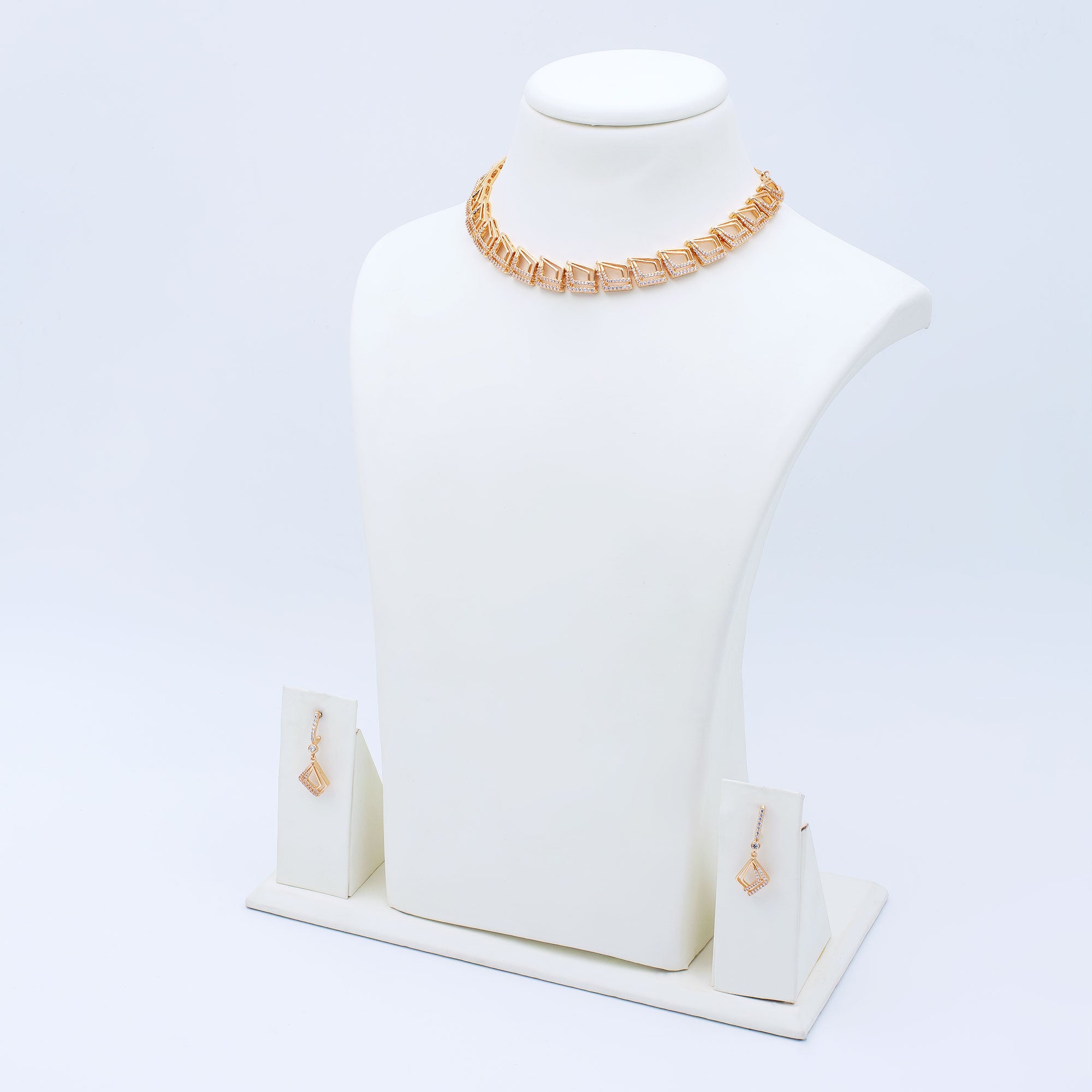 Modern Geometrical Link Necklace Set