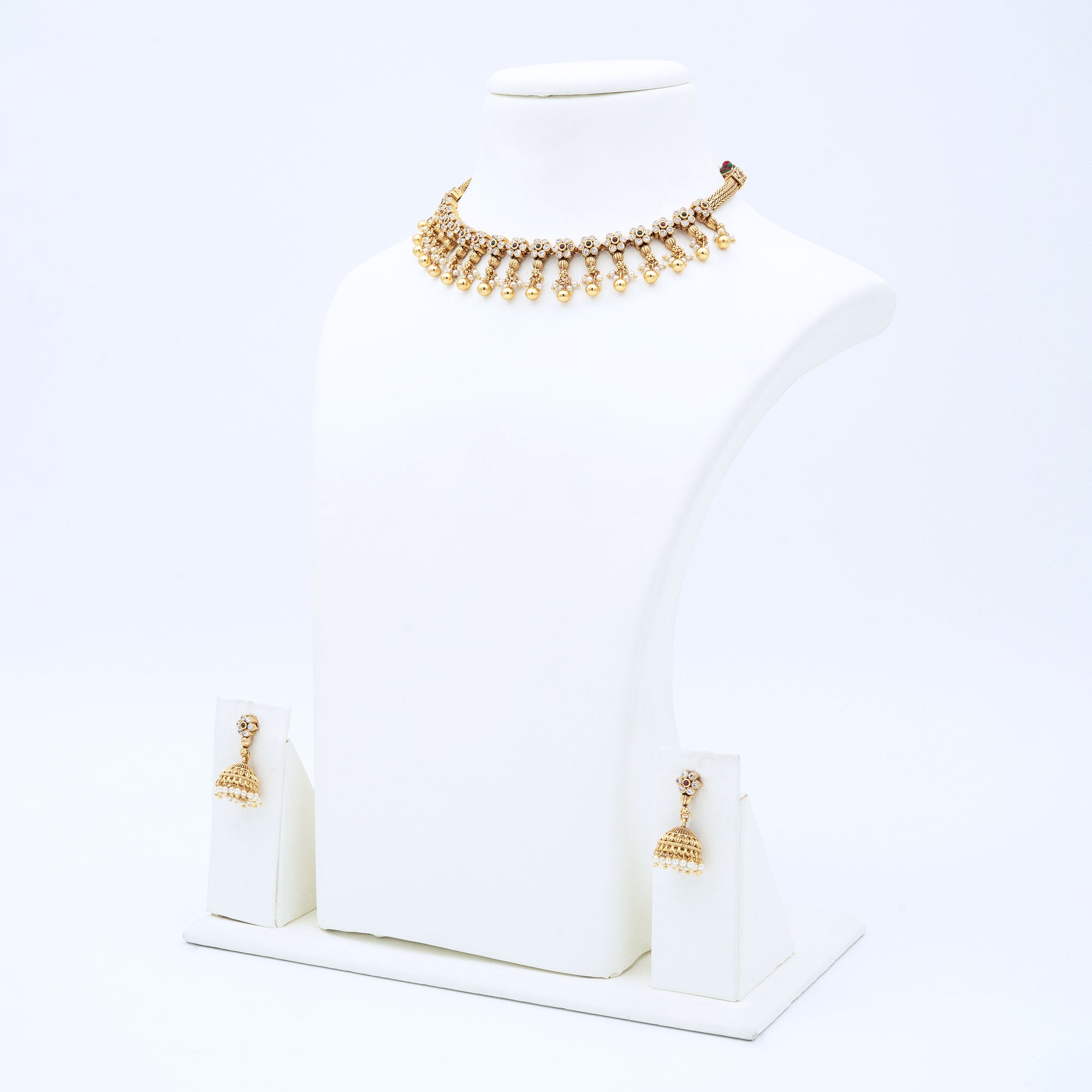 Trendy Linked Floral Necklace Set