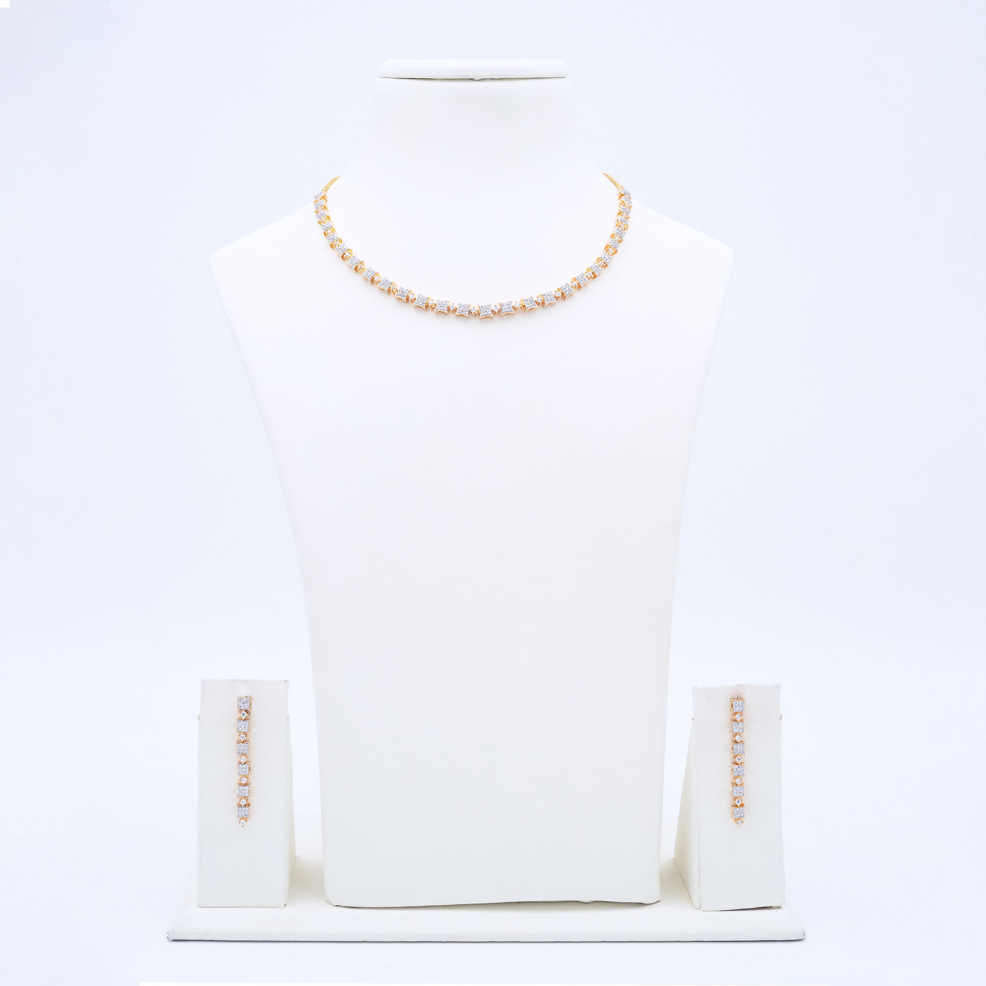 Modern Cube Shaped Necklace Set