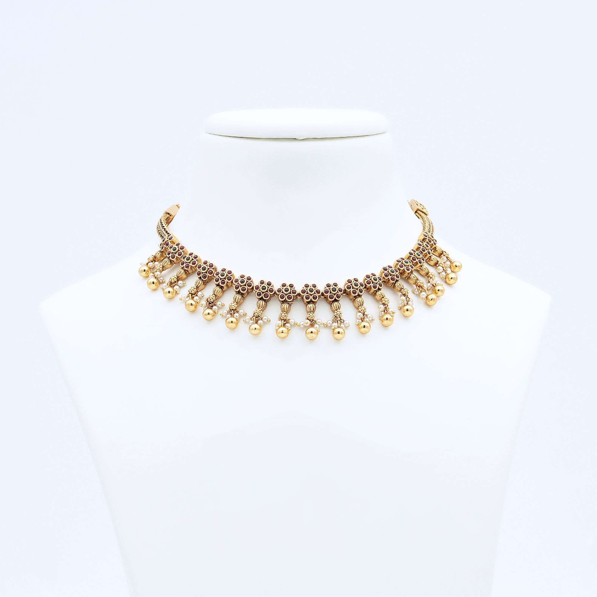 Trendy Linked Floral Necklace Set