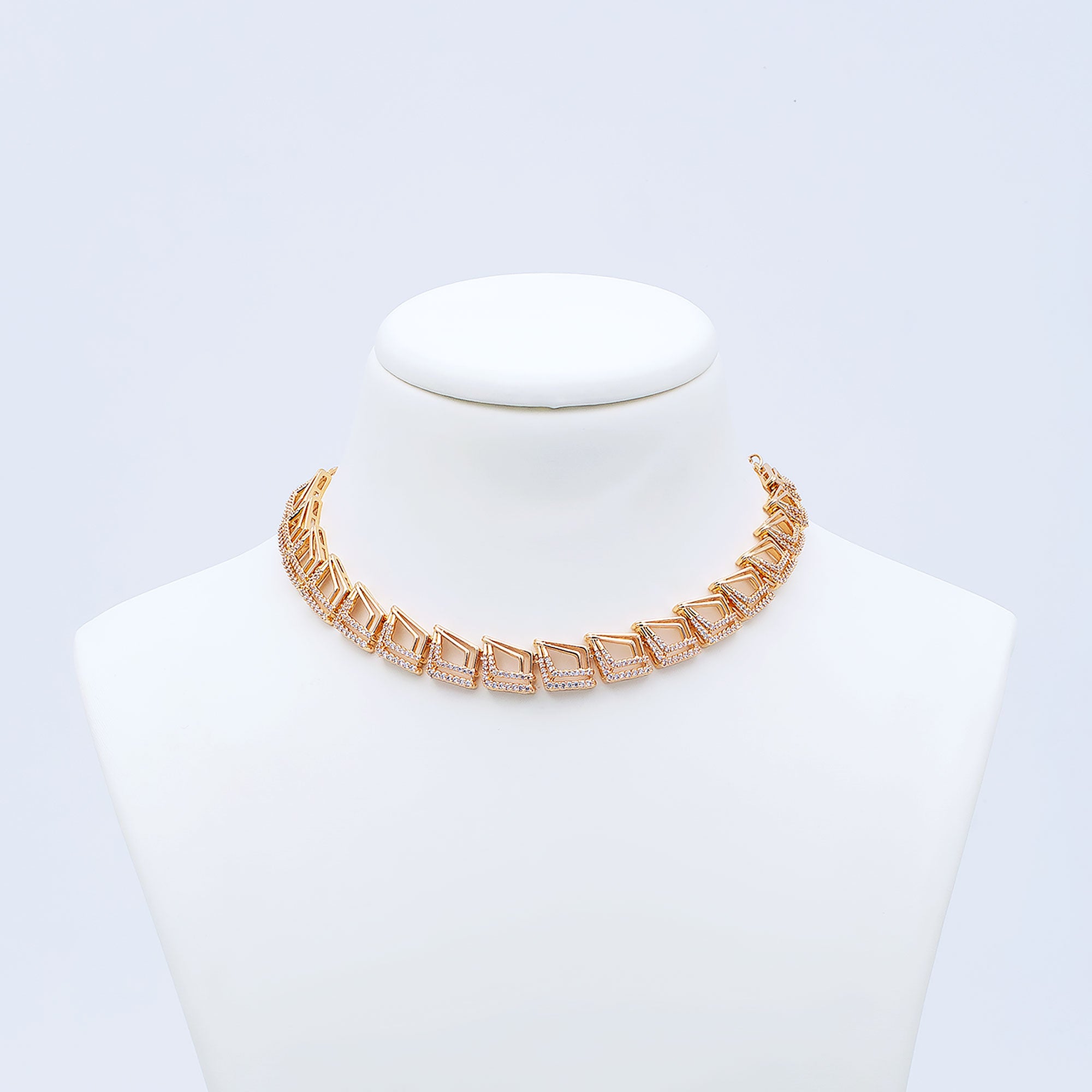 Modern Geometrical Link Necklace Set