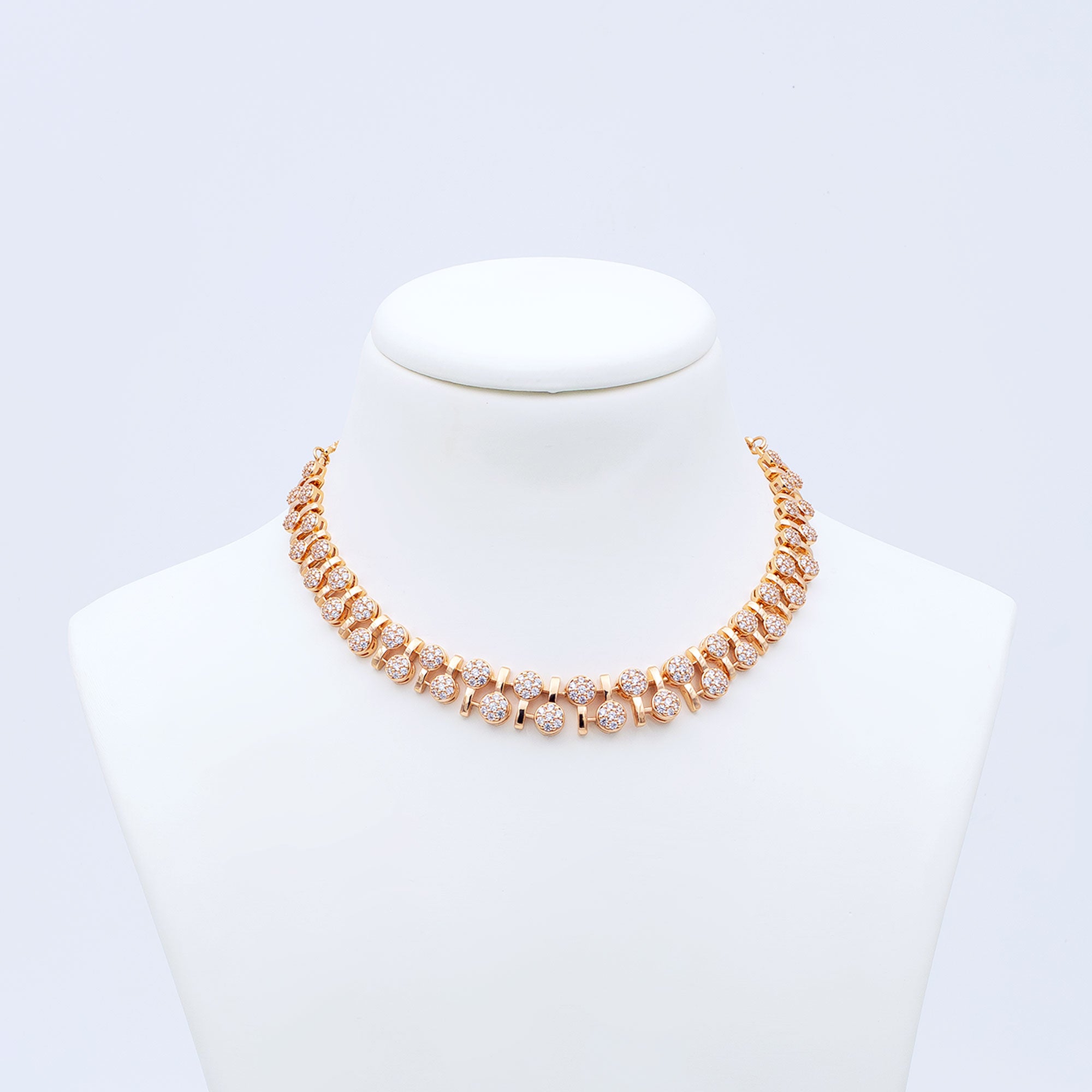 Modern Alternate Round Link Necklace Set