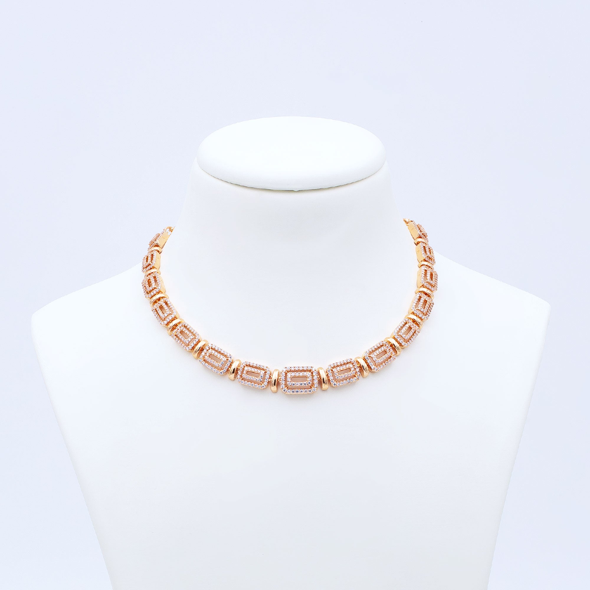 Modern Hollow Box Necklace Set