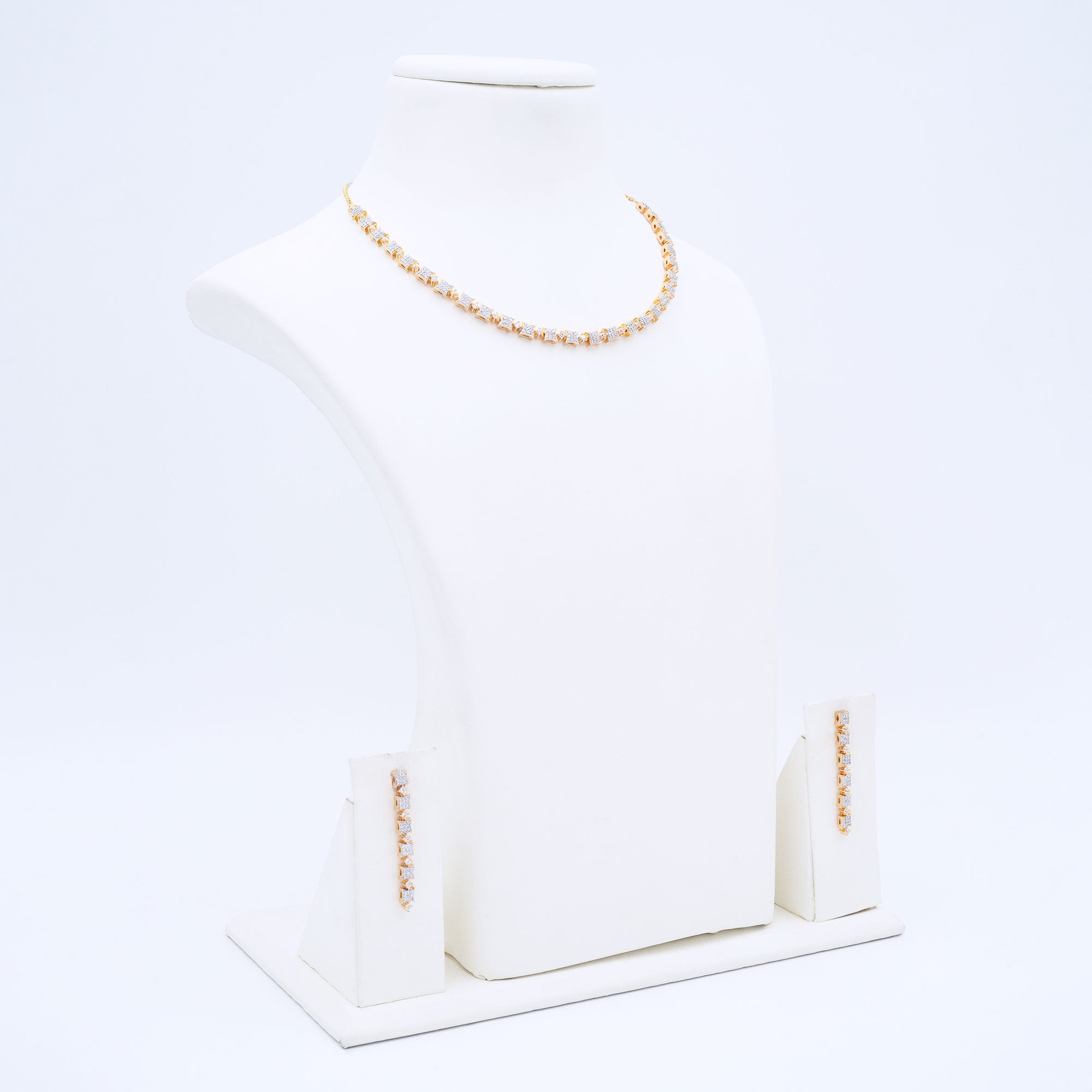 Modern Cube Shaped Necklace Set