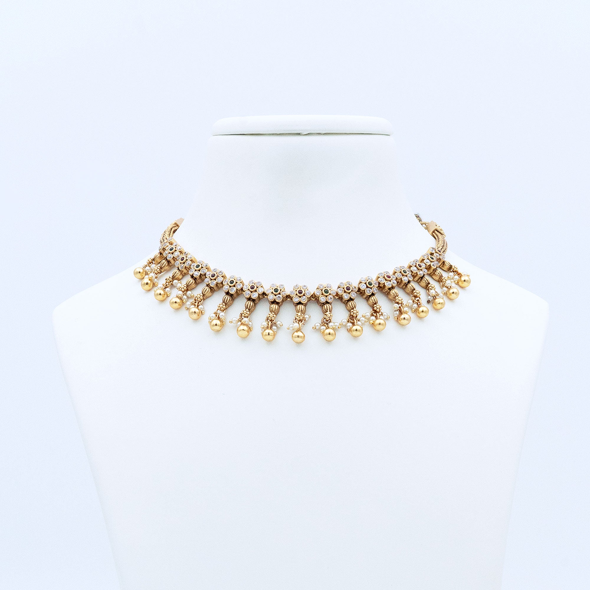 Trendy Linked Floral Necklace Set