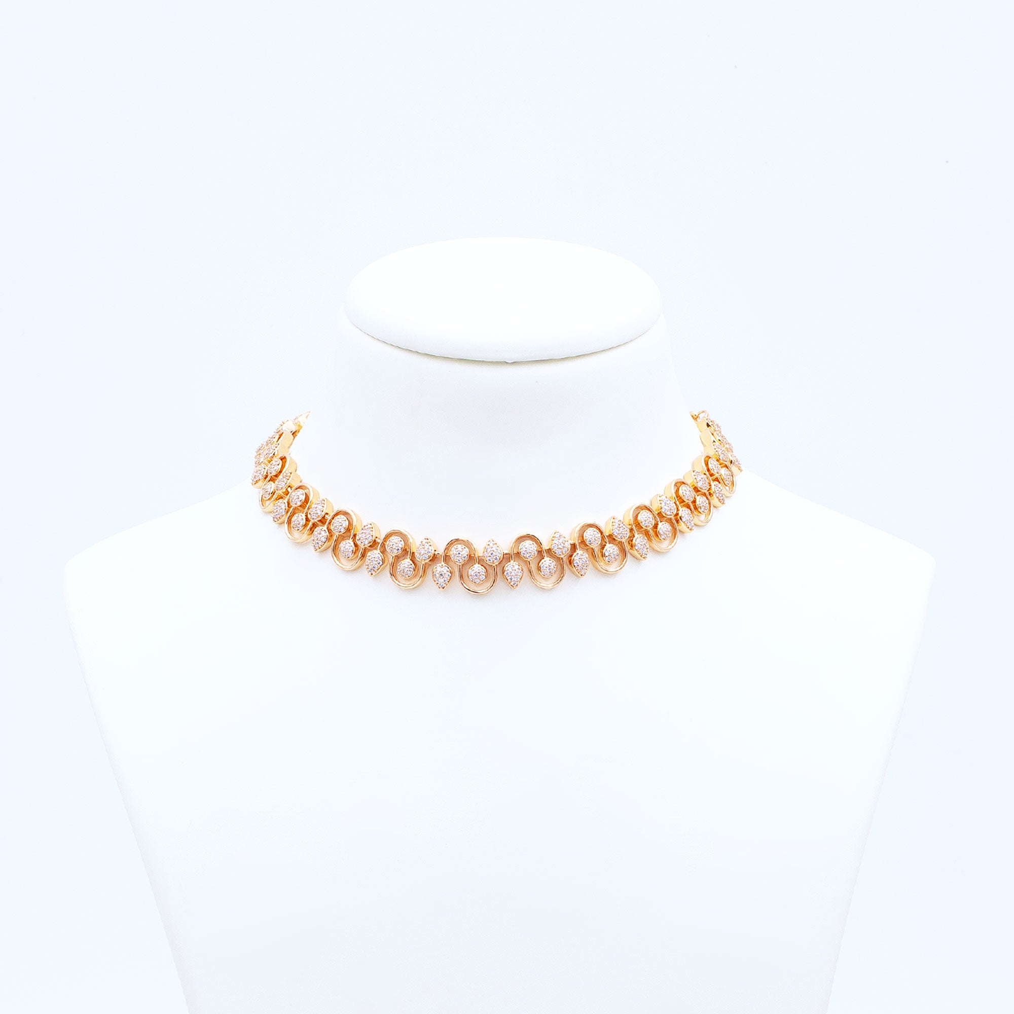 Modern Interlink Leaf Necklace Set