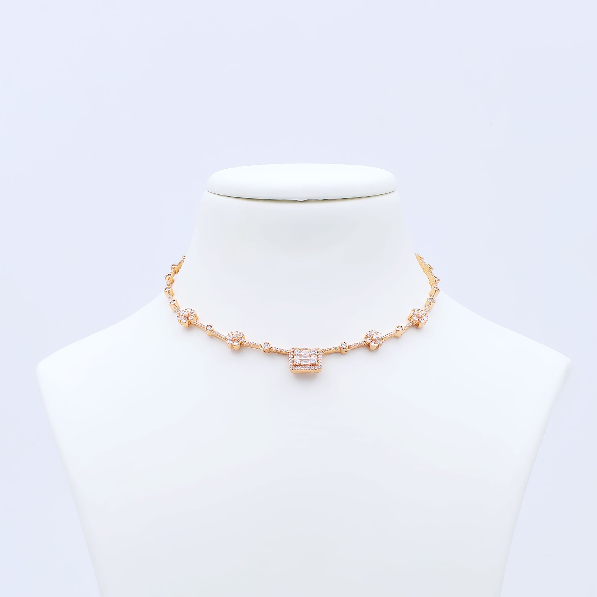 Modern Floral Box Necklace Set