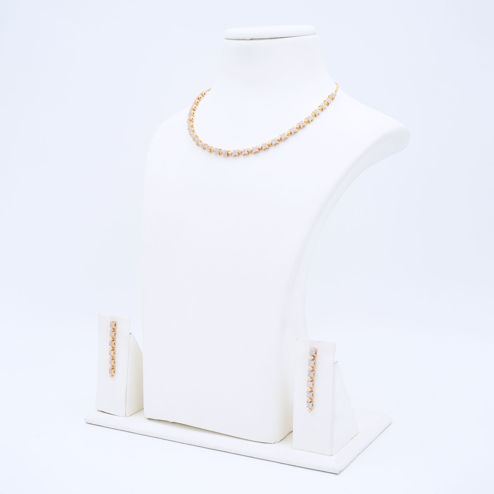 Modern Cube Shaped Necklace Set