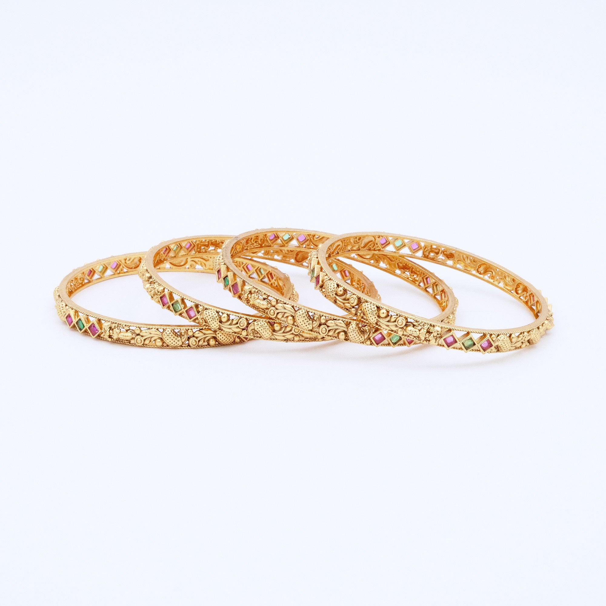 Trendy Small Peacock Bangles (Set of 4)