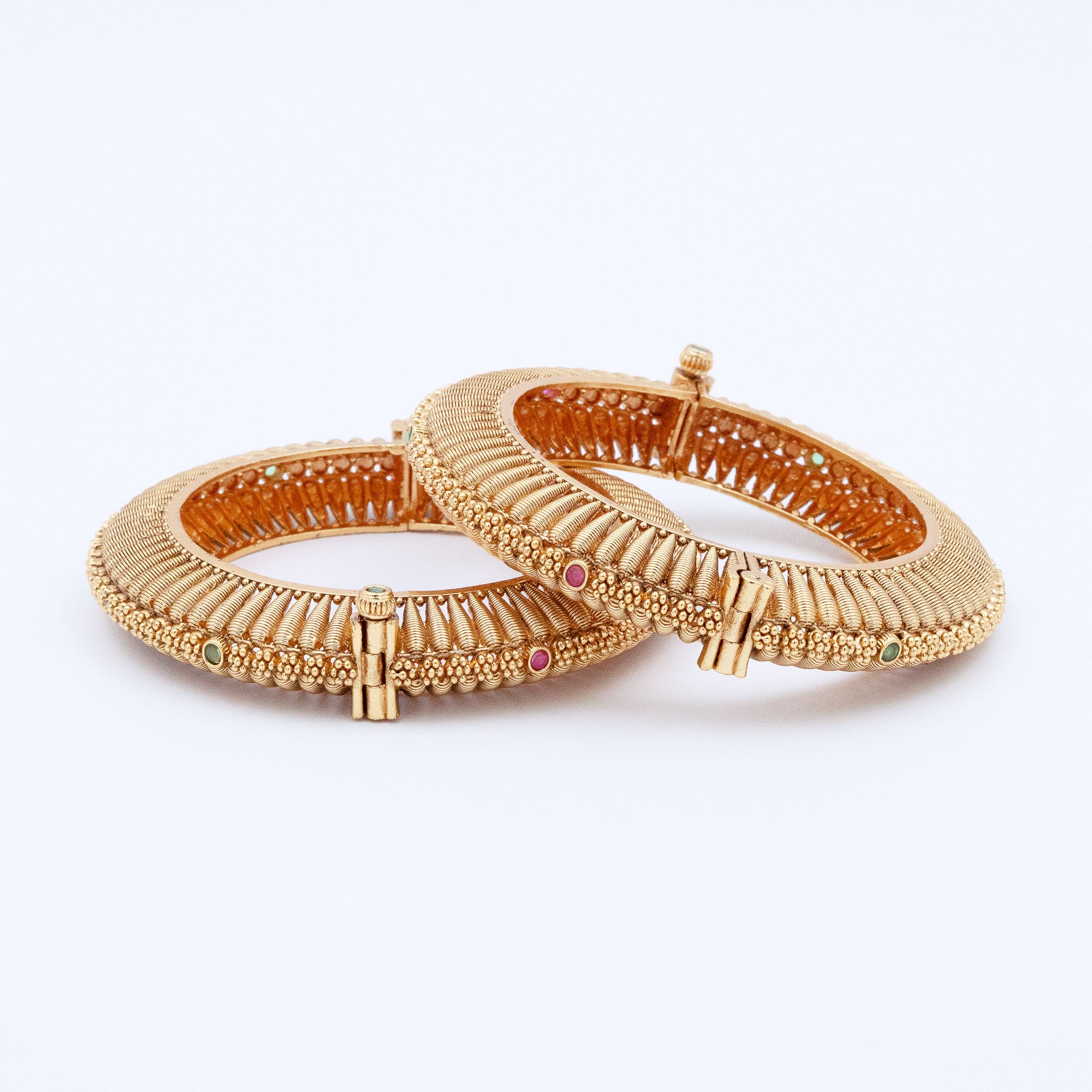 Trendy Spring Linked Bangles (Set of 2)