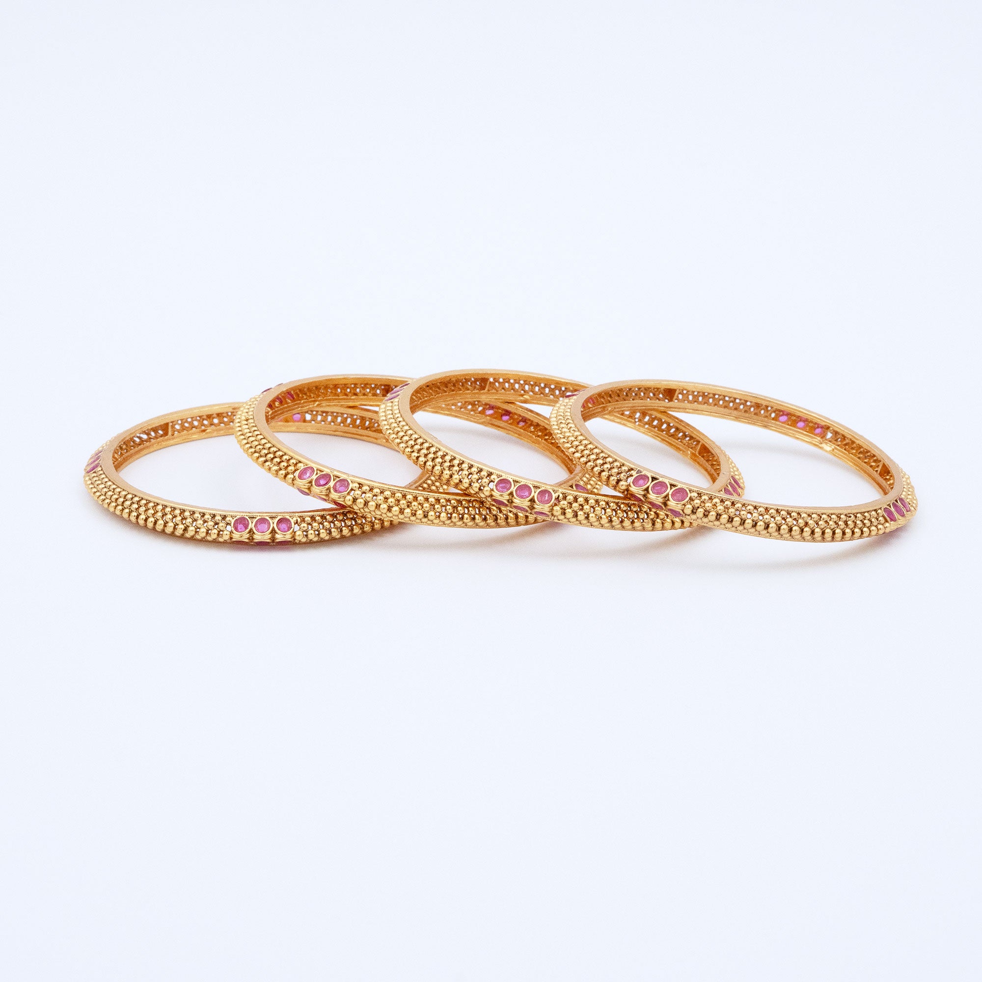 Trendy Tiny Floral Drop Bangles (Set of 4)