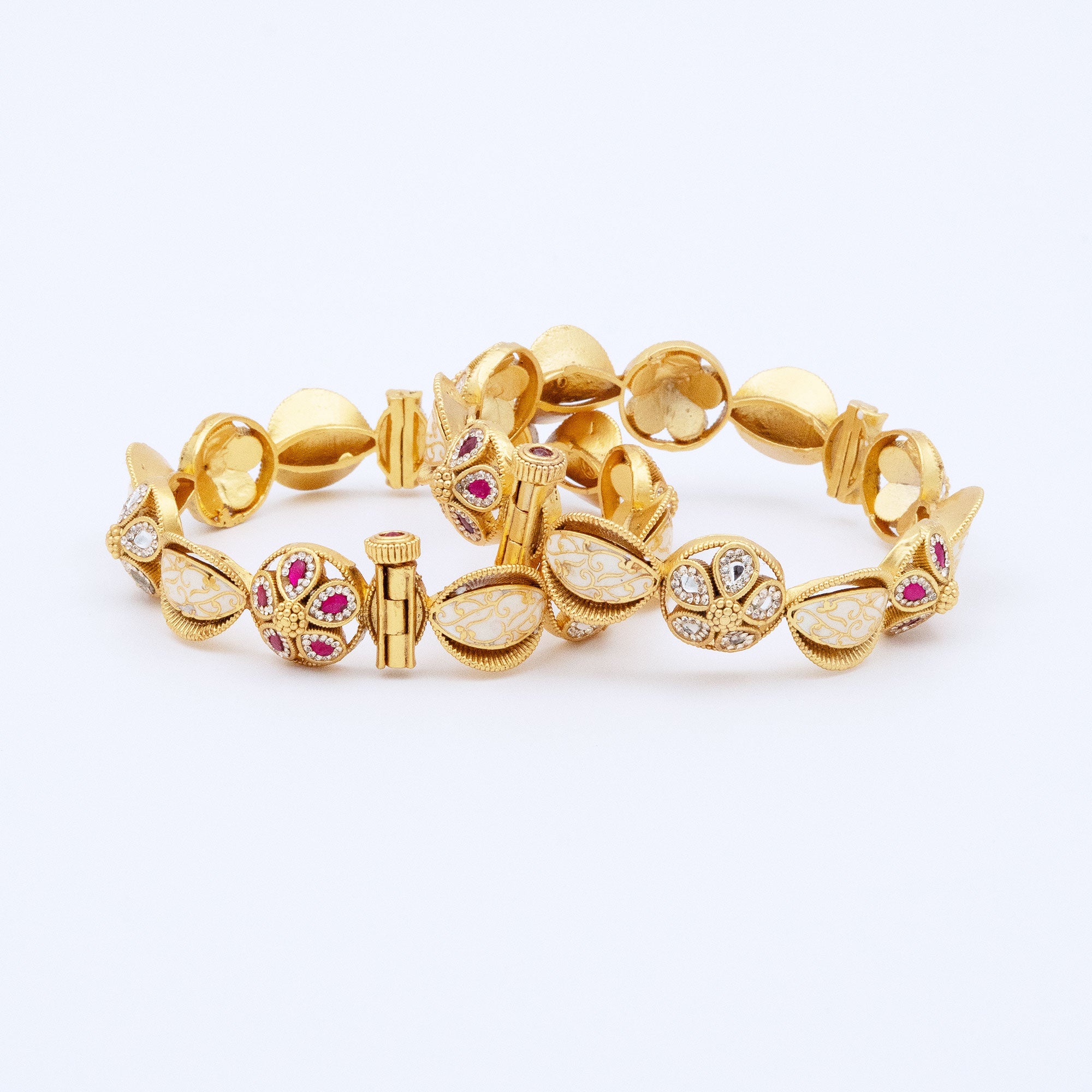 Trendy Multicolored Dome Bangles (Set of 2)