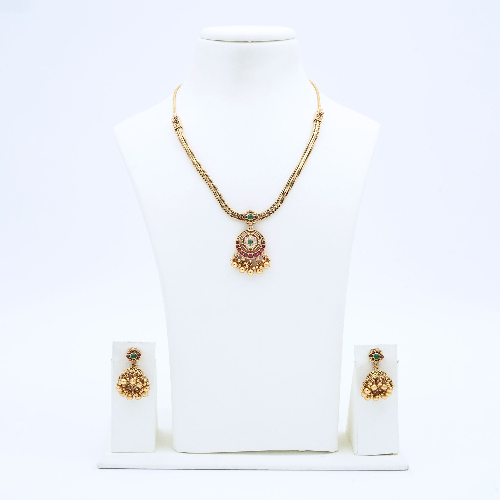 Trendy Necklace Set with Crescent Pendant