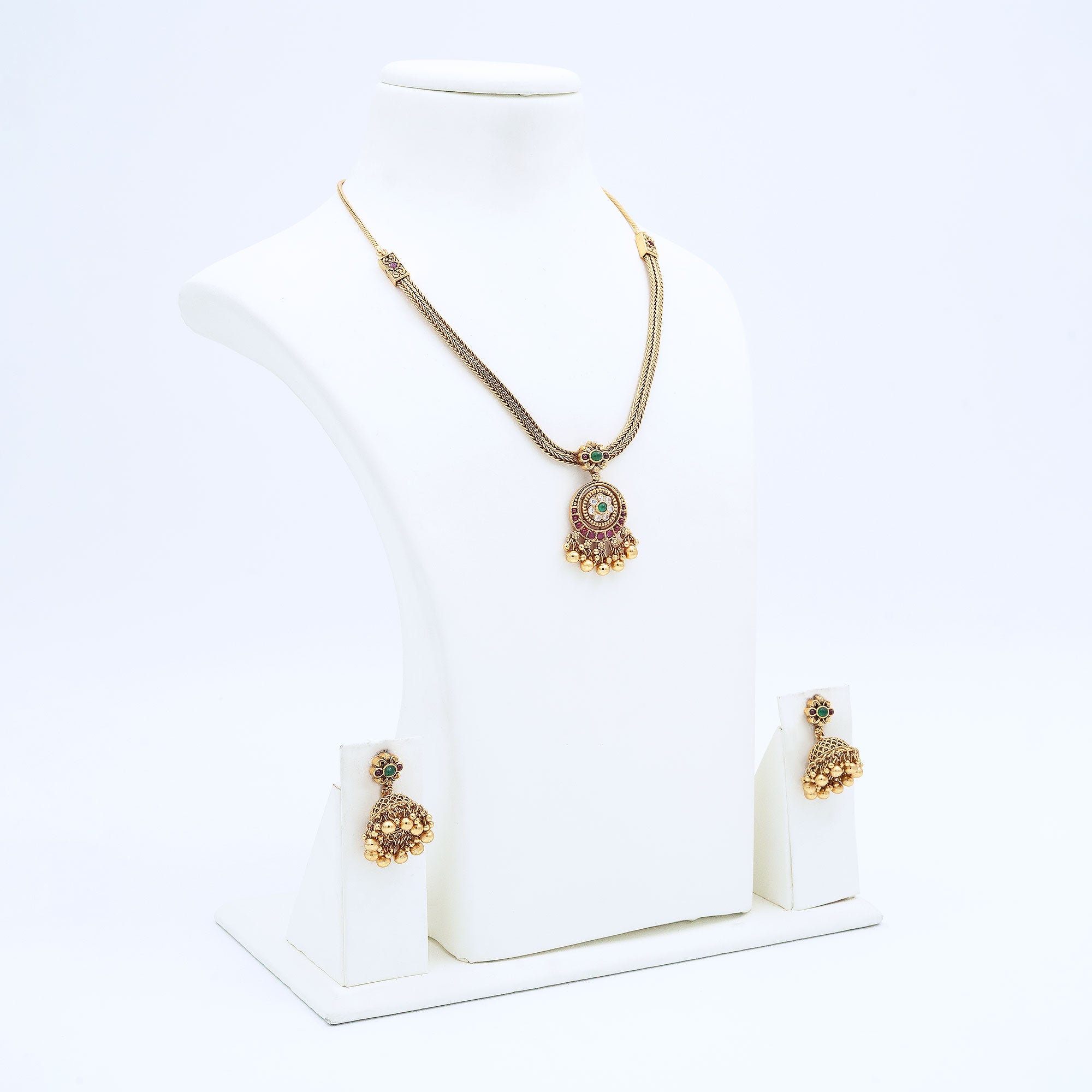 Trendy Necklace Set with Crescent Pendant