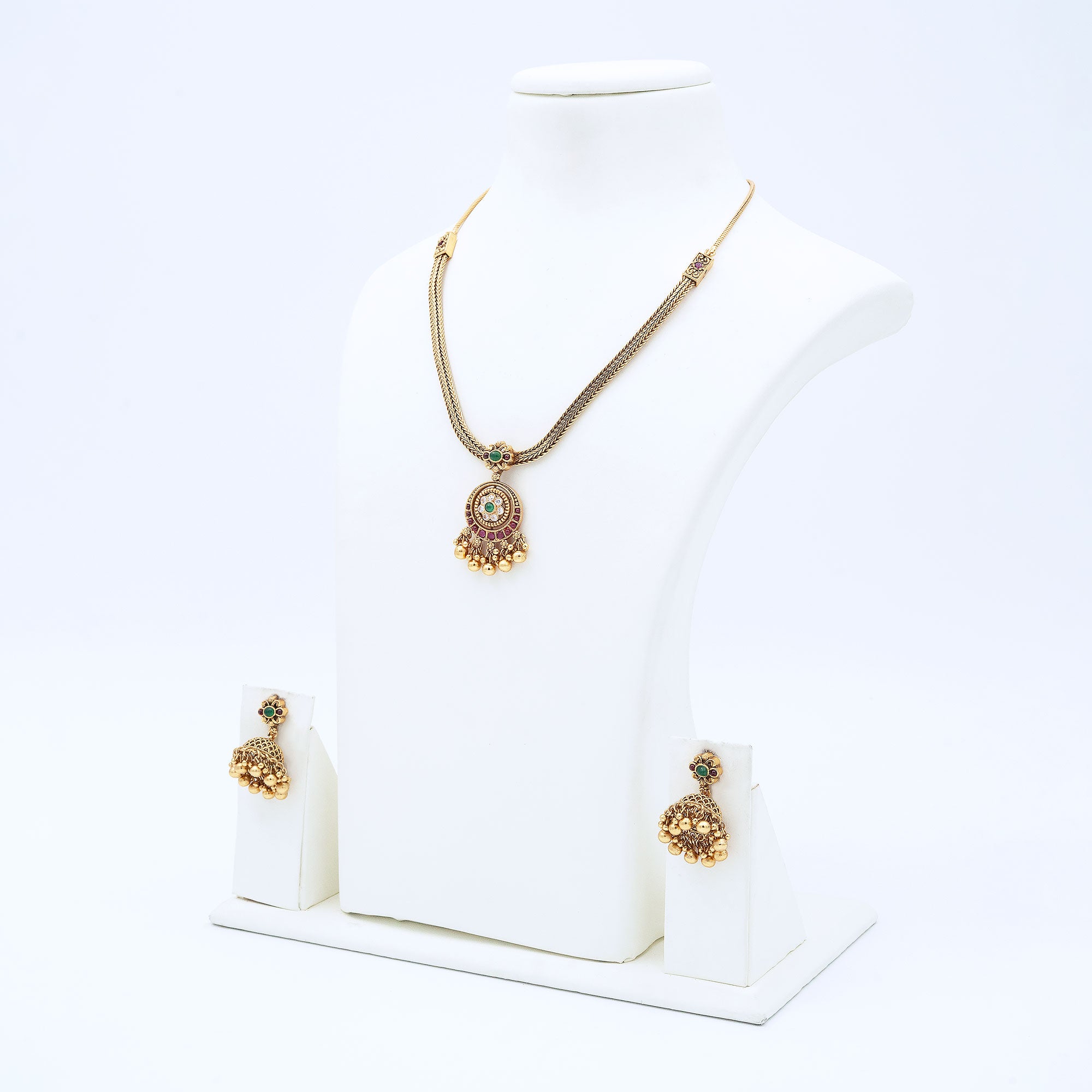 Trendy Necklace Set with Crescent Pendant